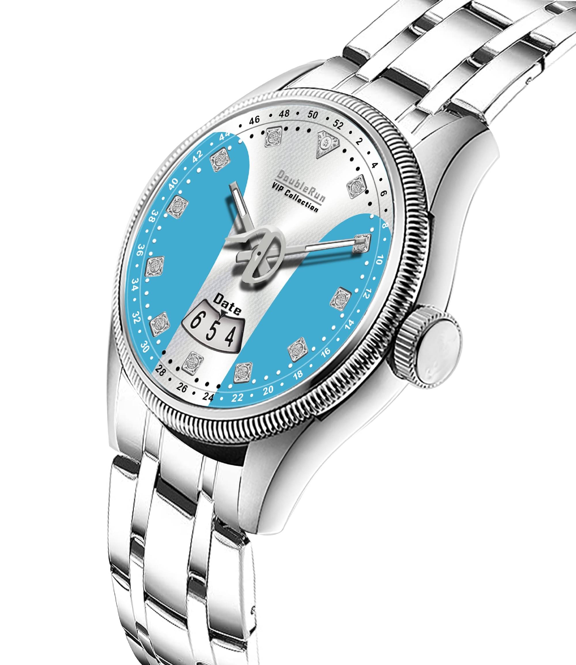     			DoubleRun Silver Metal Analog Men's Watch