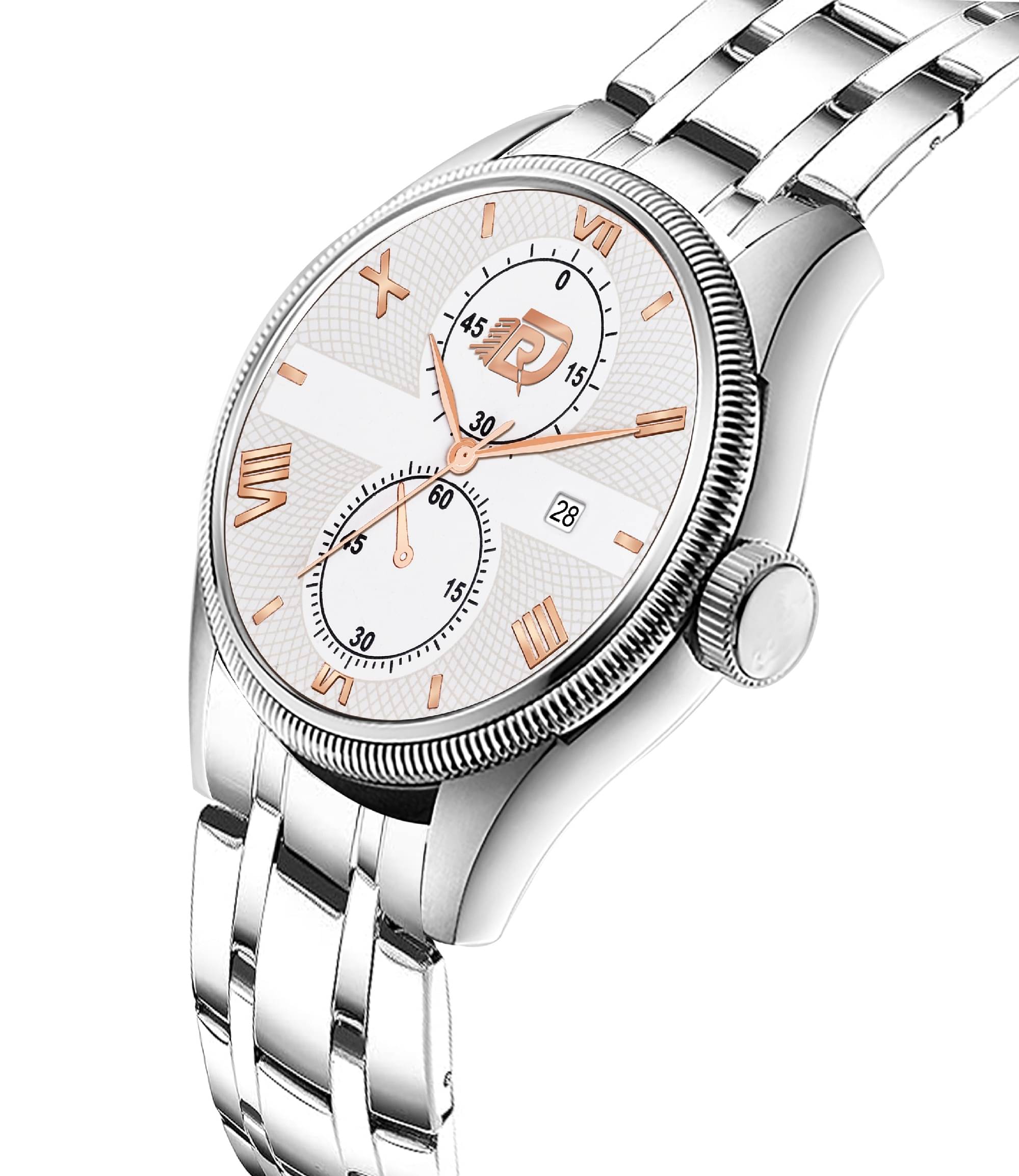     			DoubleRun Silver Metal Analog Men's Watch
