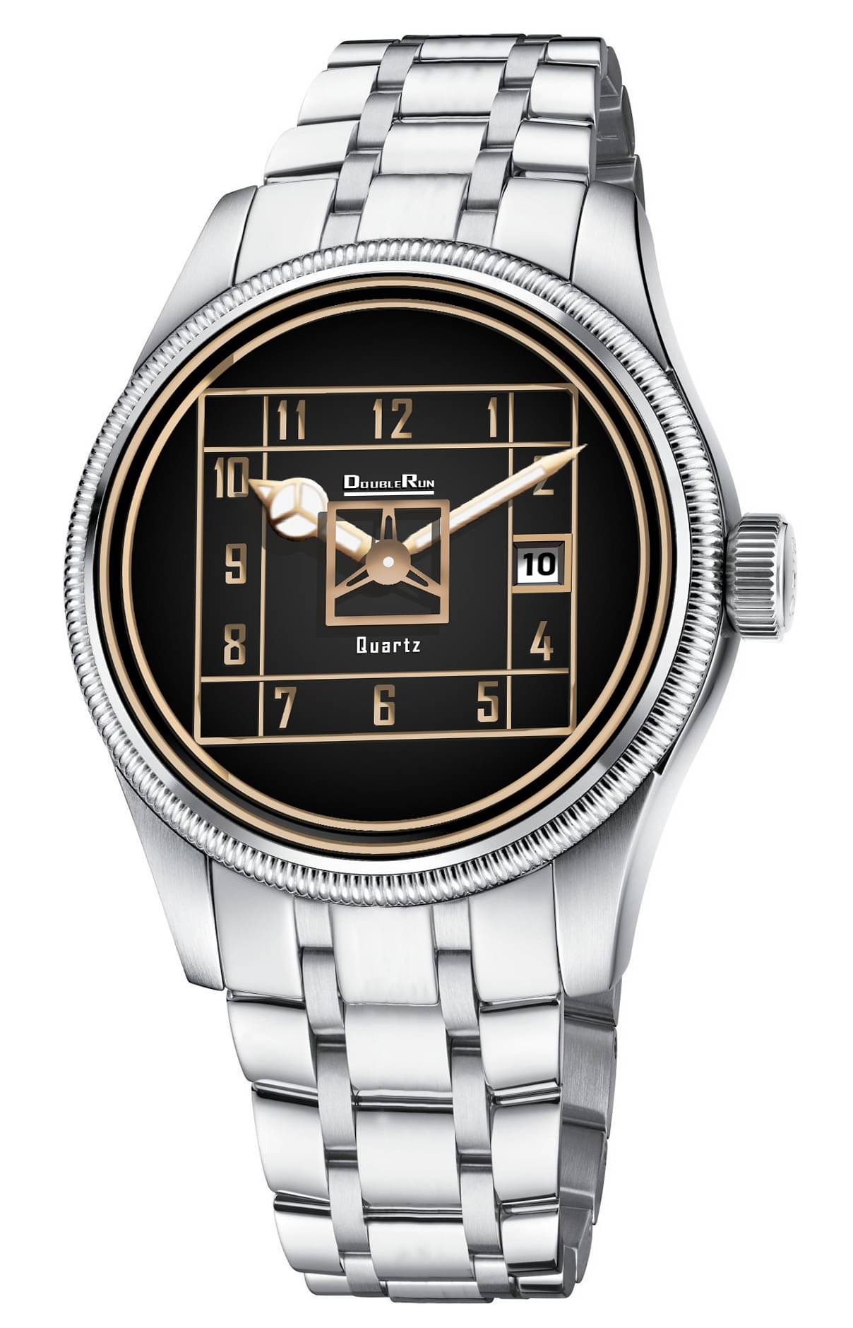     			DoubleRun Silver Metal Analog Men's Watch
