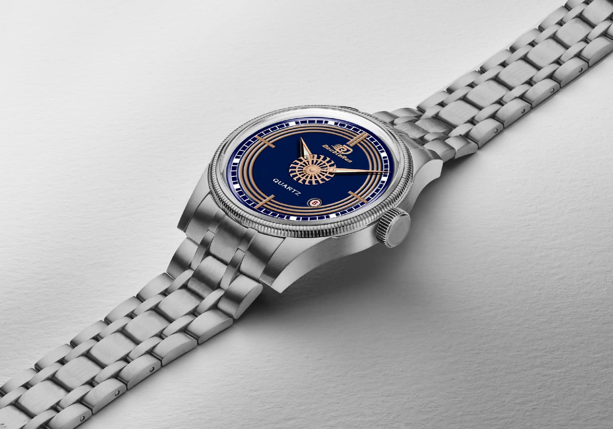     			DoubleRun Silver Metal Analog Men's Watch