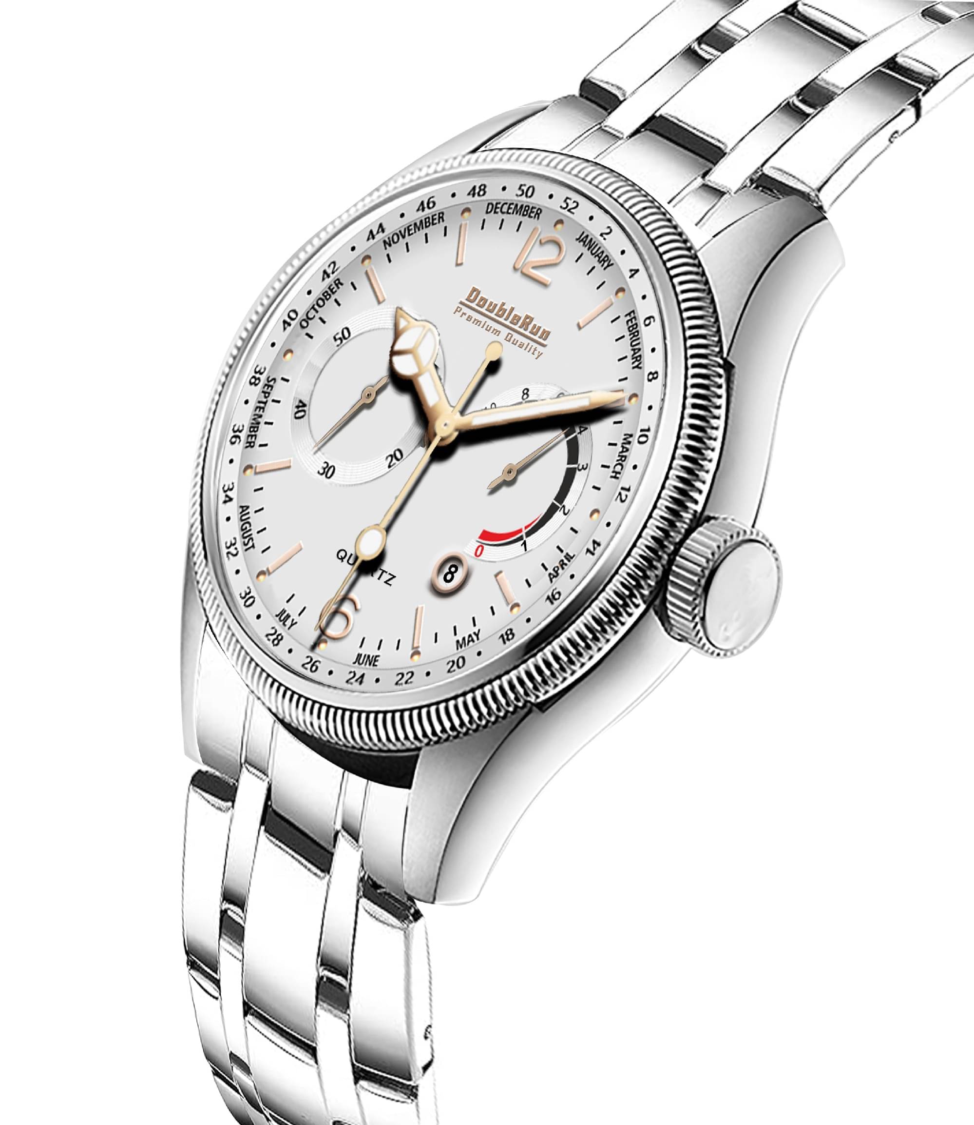     			DoubleRun Silver Metal Analog Men's Watch
