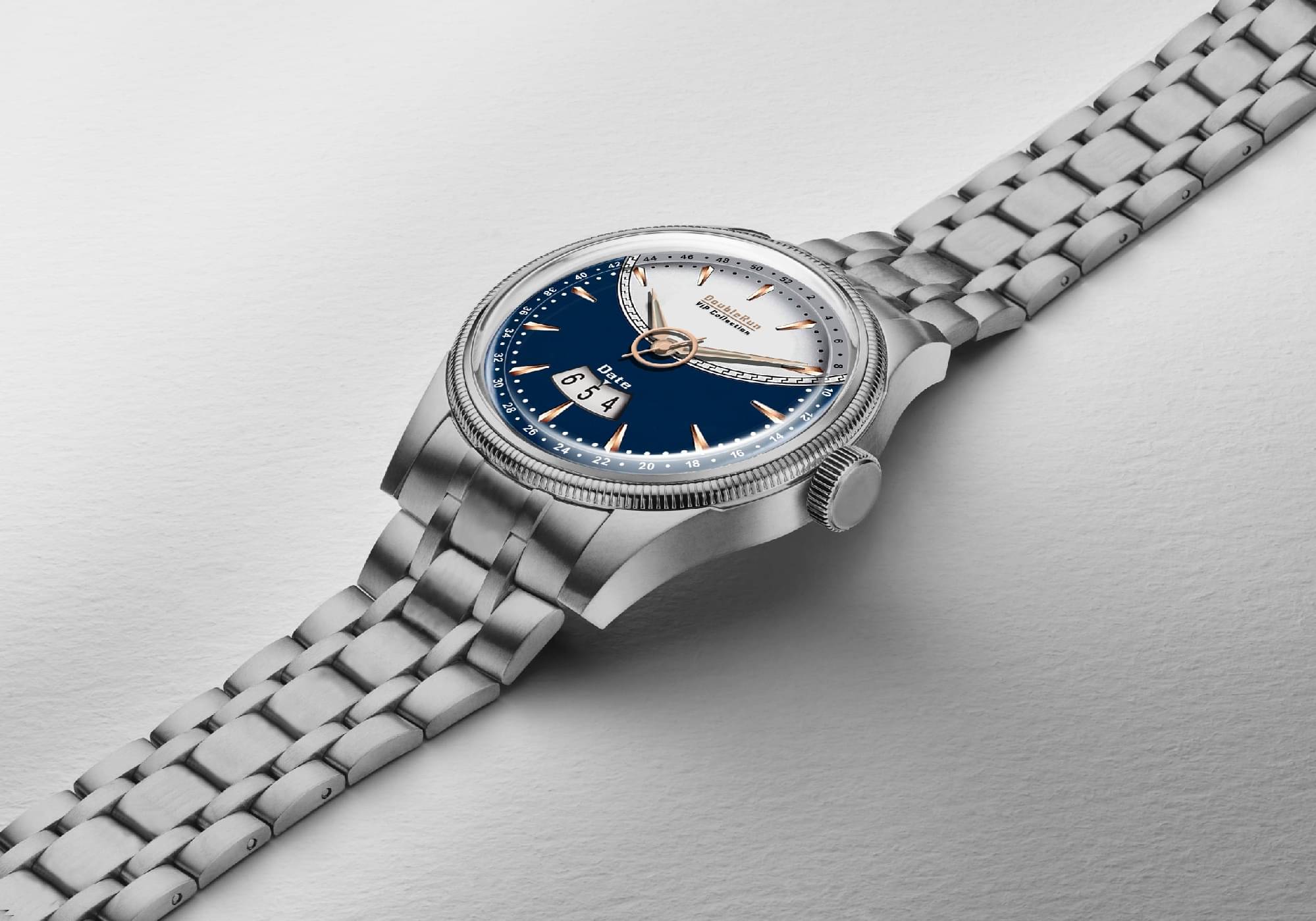     			DoubleRun Silver Metal Analog Men's Watch