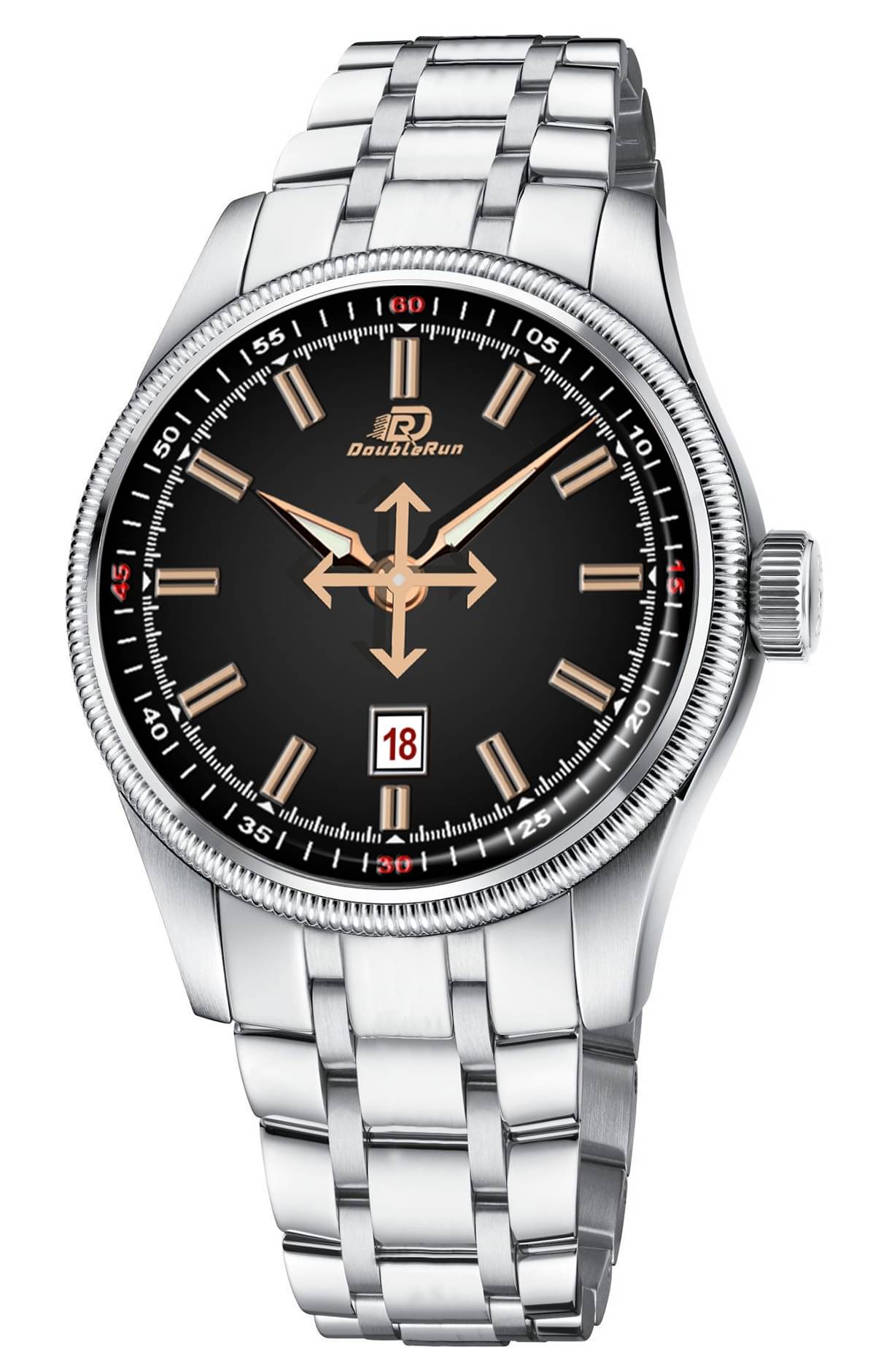    			DoubleRun Silver Metal Analog Men's Watch