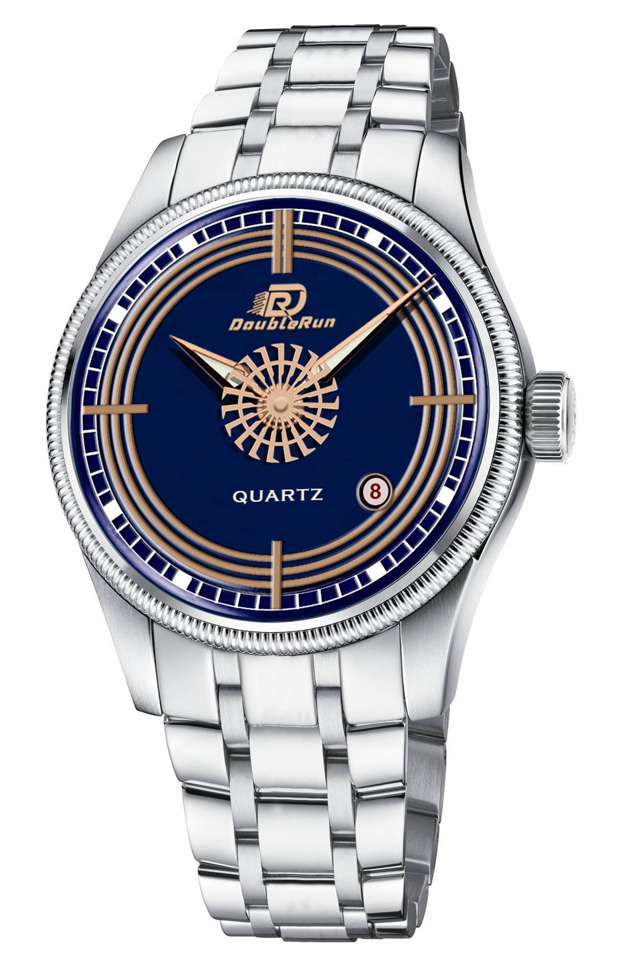     			DoubleRun Silver Metal Analog Men's Watch