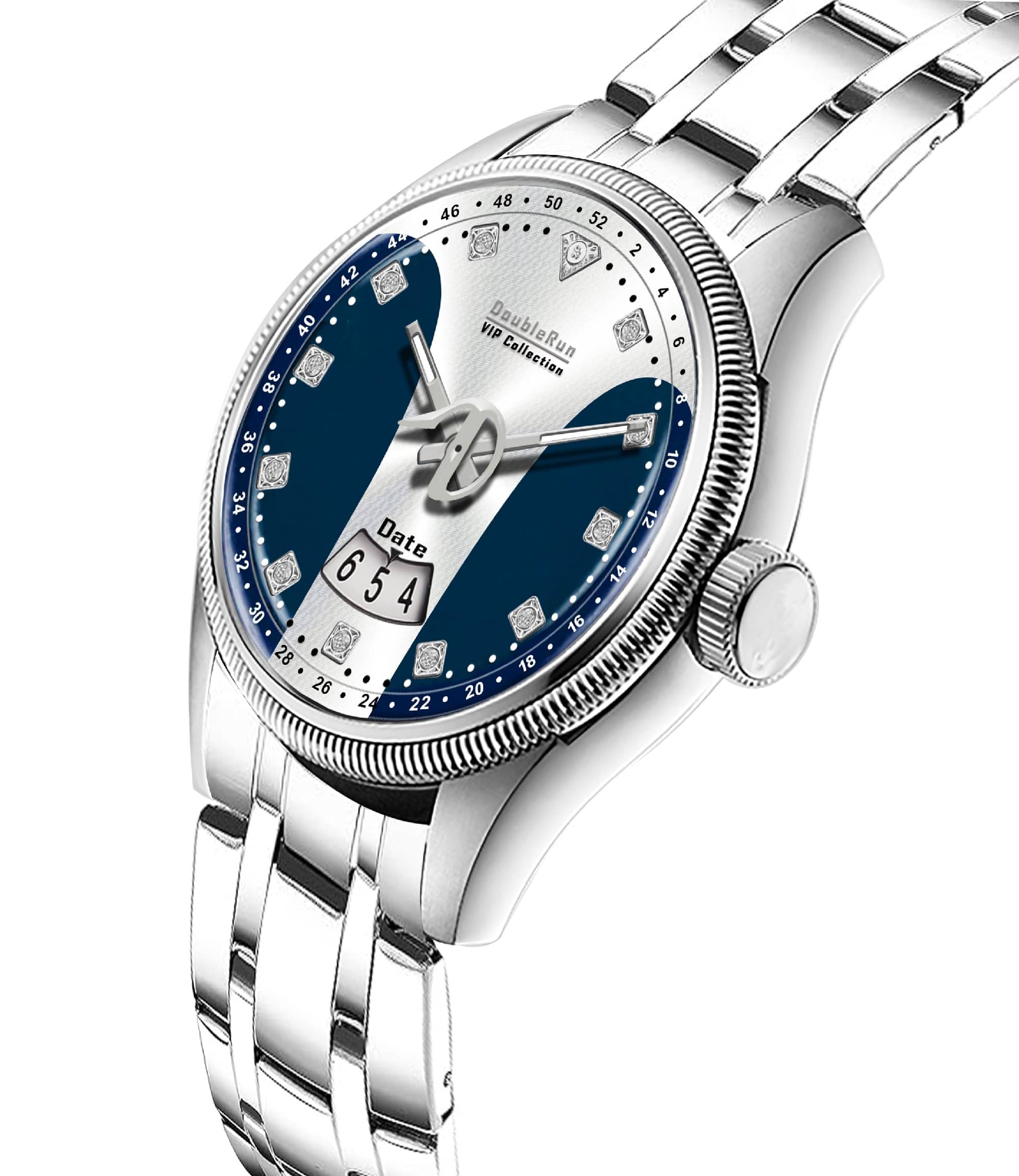     			DoubleRun Silver Metal Analog Men's Watch