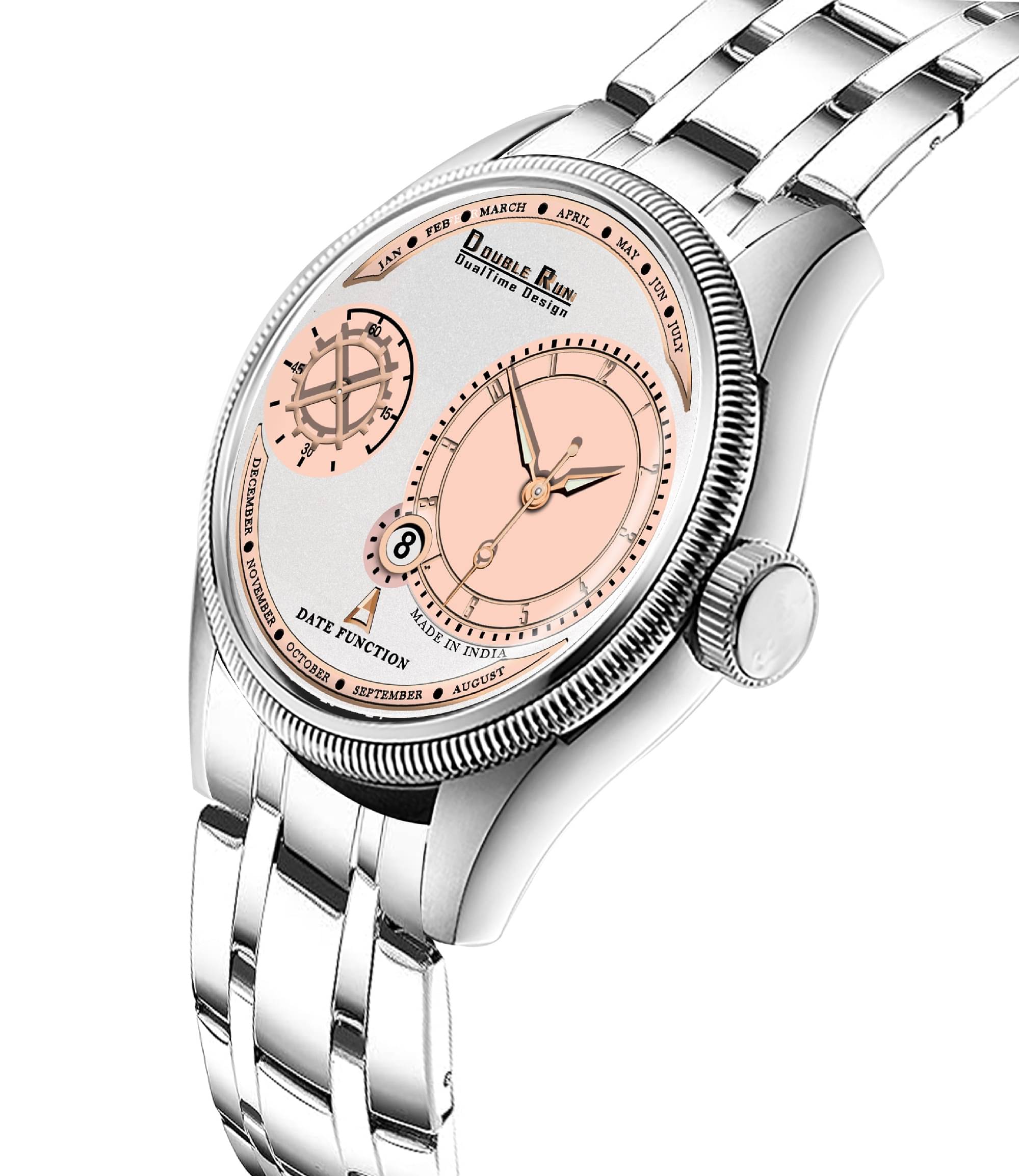     			DoubleRun Silver Metal Analog Men's Watch