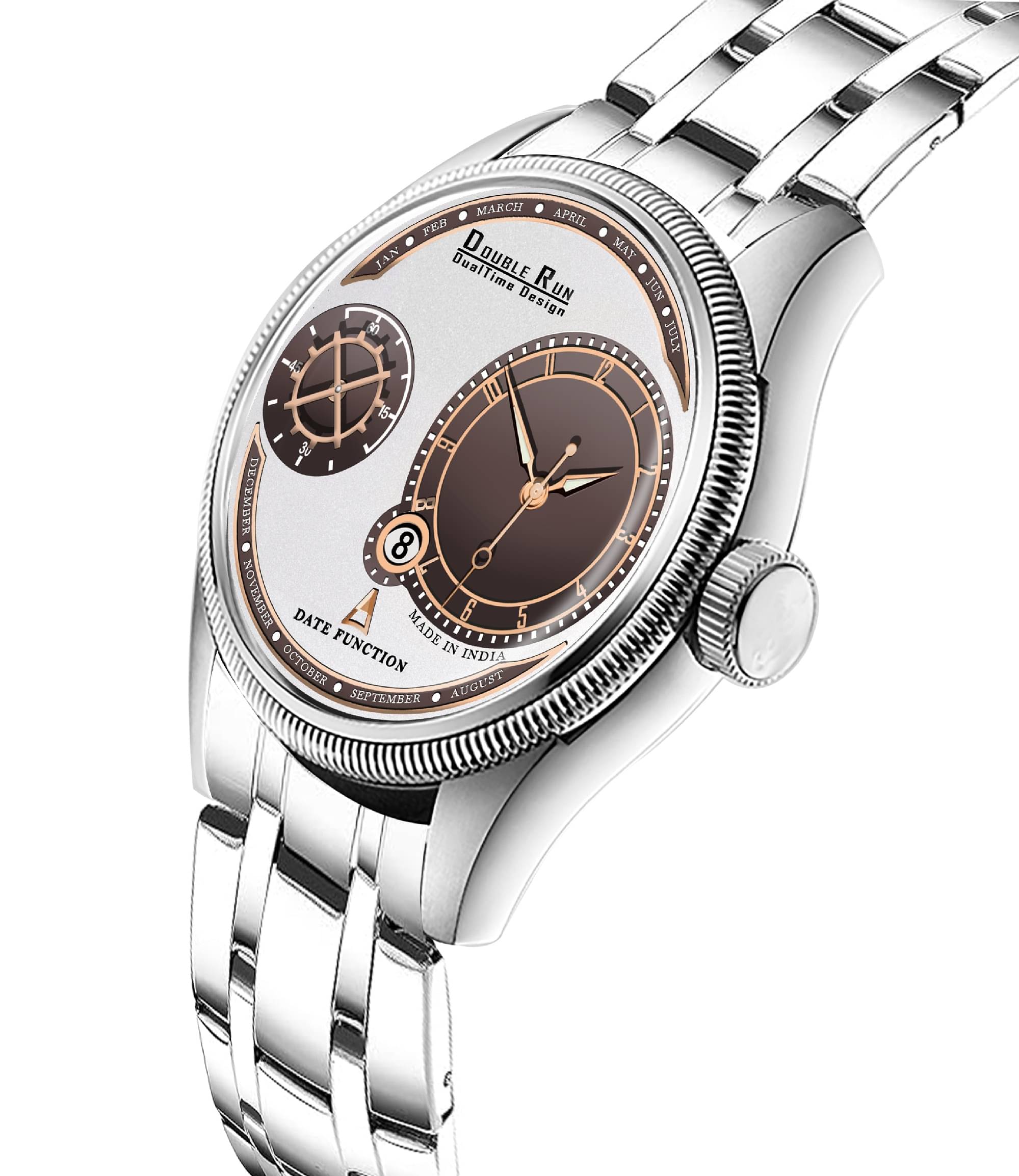     			DoubleRun Silver Metal Analog Men's Watch