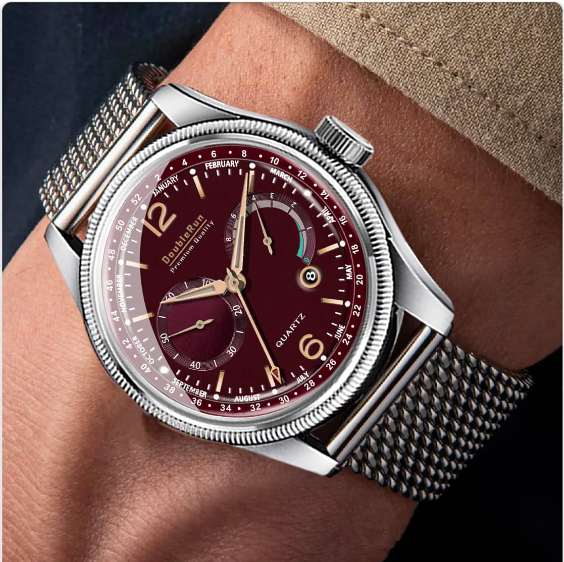     			DoubleRun Silver Metal Analog Men's Watch