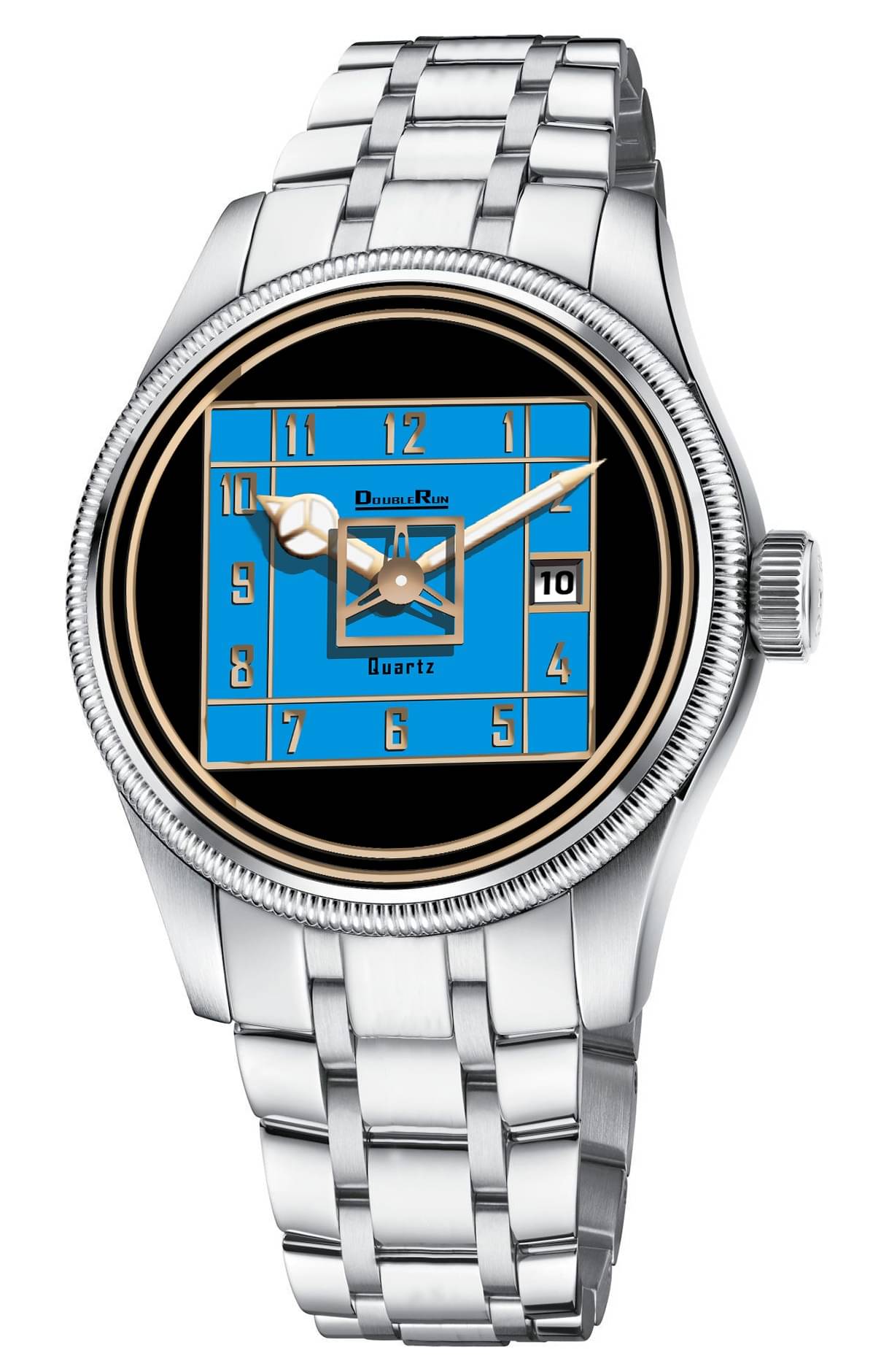    			DoubleRun Silver Metal Analog Men's Watch