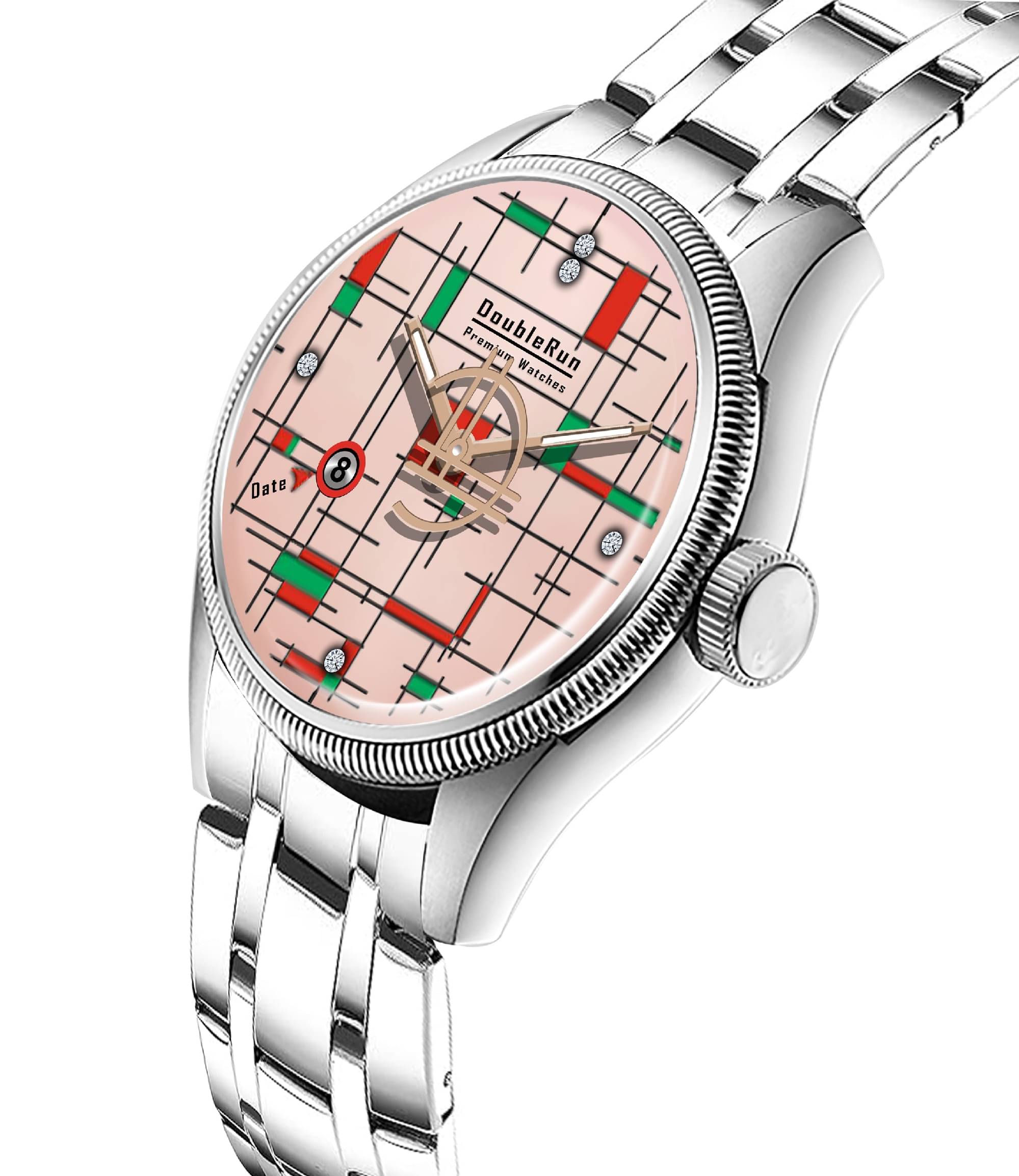     			DoubleRun Silver Metal Analog Men's Watch