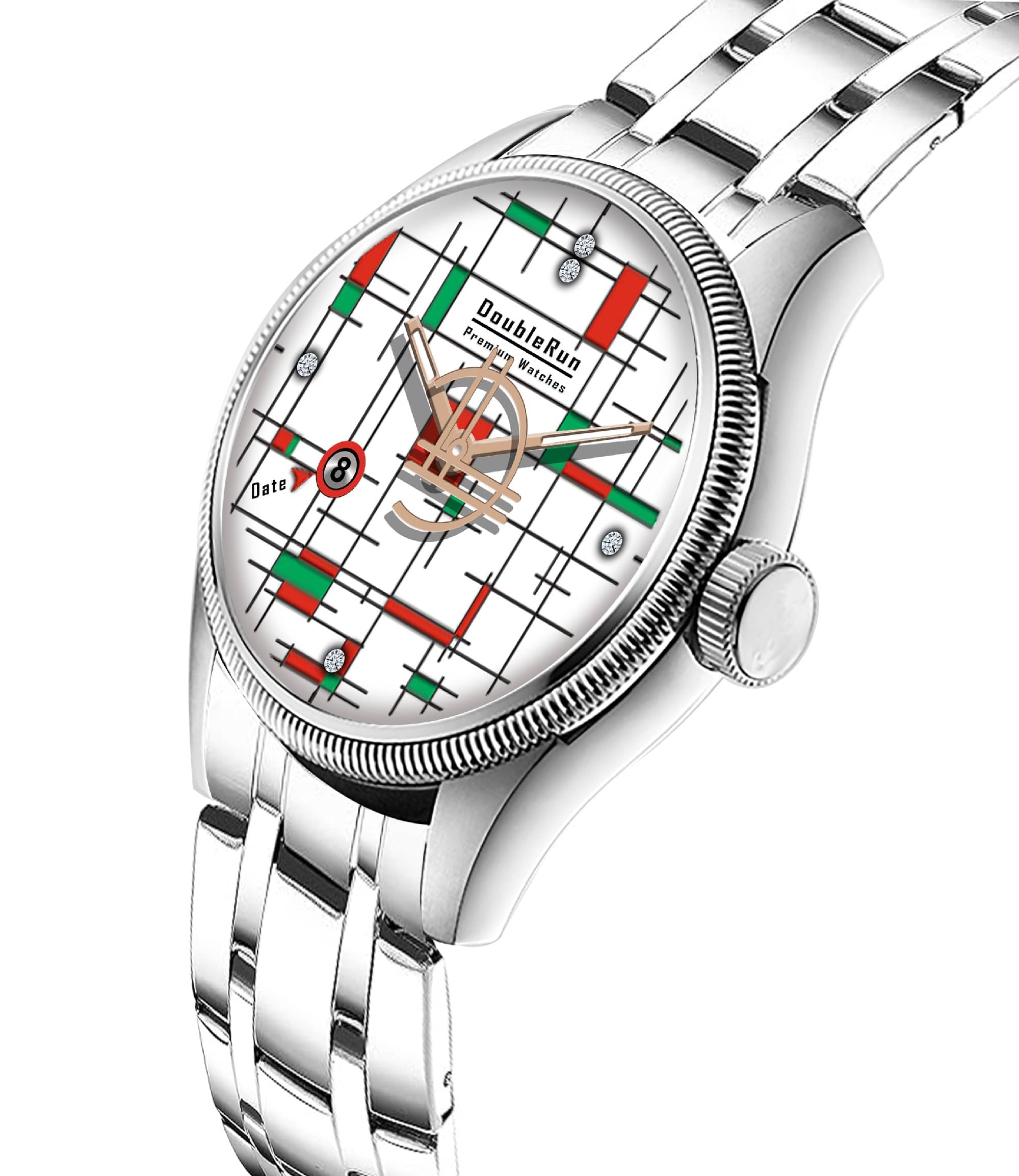    			DoubleRun Silver Metal Analog Men's Watch