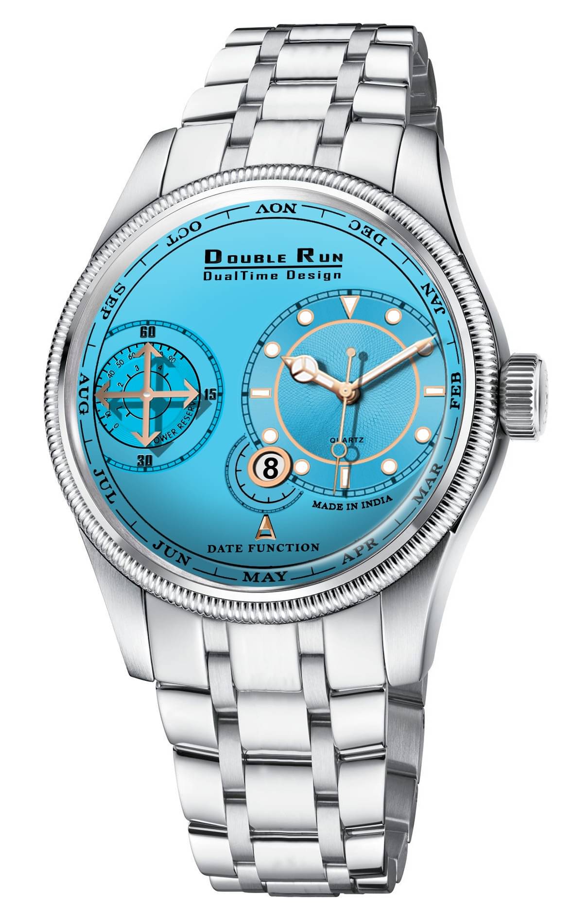     			DoubleRun Silver Metal Chronograph Men's Watch