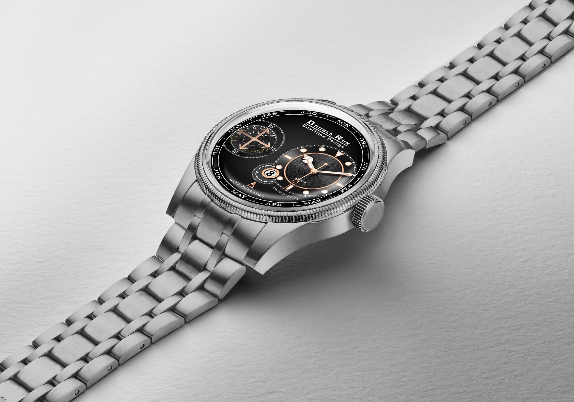 DoubleRun Silver Metal Chronograph Men's Watch