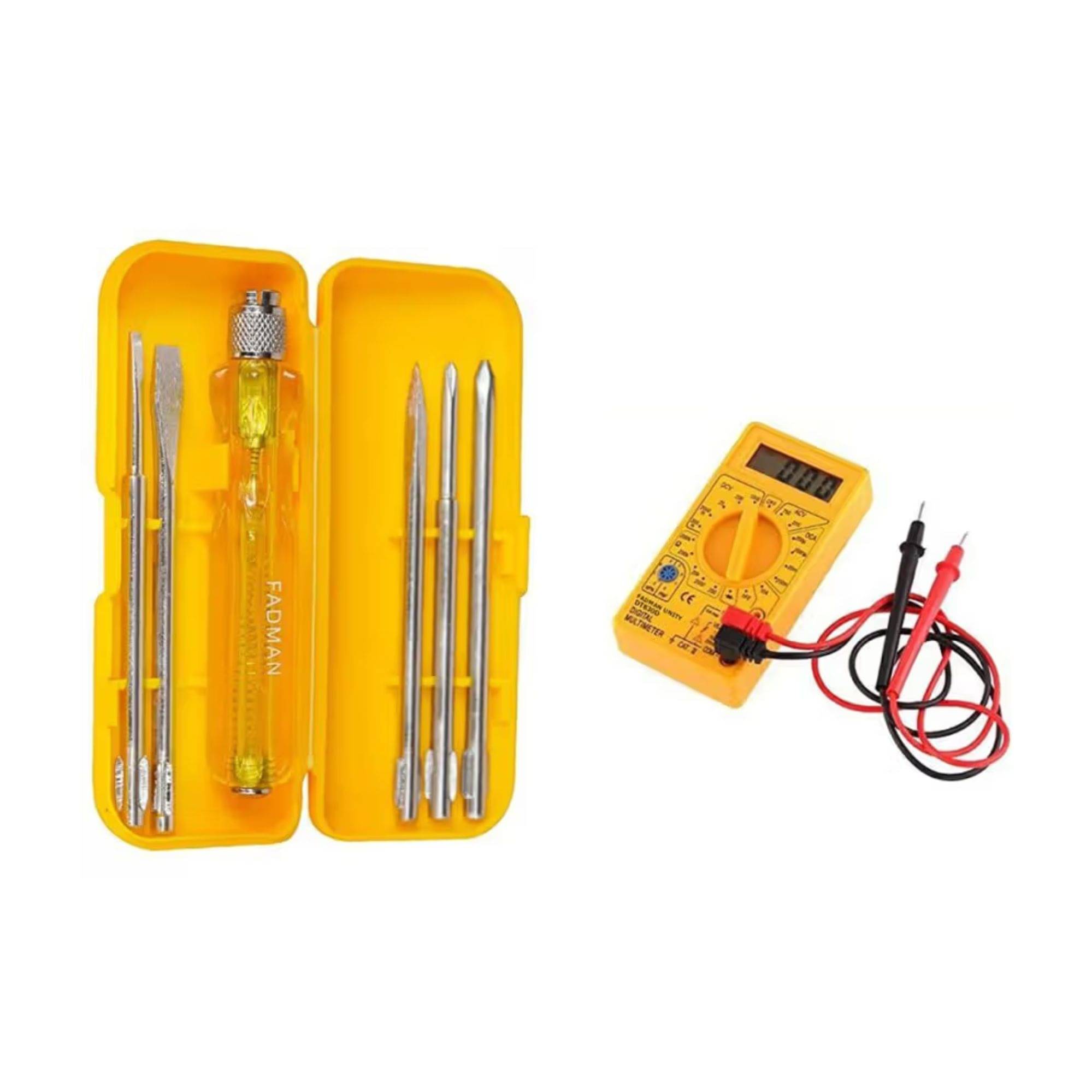 Kadio Hand Tools Combo Set With 5Pcs Screwdriver Set and Digital Multimeter (Multicolor, Heavy Duty)(Set of 2) Kadio Hand Tools Combo Set With 5Pcs Screwdriver Set and Digital Multimeter (Multicolor, Heavy Duty)(Set of 2)