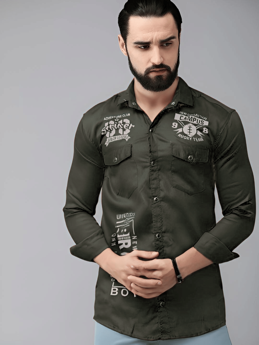 NEW-18 Cotton Blend Regular Fit Printed Full Sleeves Men's Casual Shirt - Green ( Pack of 1 ) NEW-18 Cotton Blend Regular Fit Printed Full Sleeves Men's Casual Shirt - Green ( Pack of 1 )