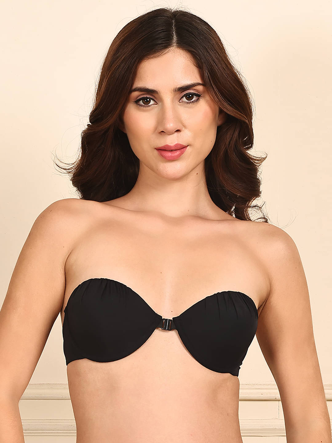     			PrettyCat Pack of 1 Polyester Lightly Padded Strapless Bra For Women ( Black )