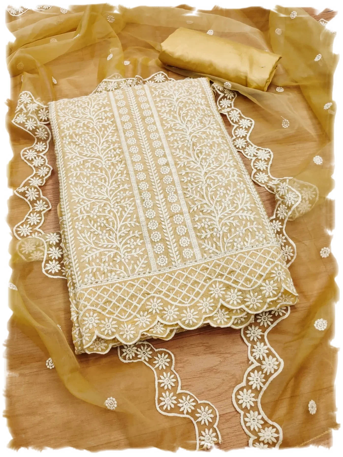 Shree Mahantam Women Chanderi Unstitched Dress Material ( Mustard ) Shree Mahantam Women Chanderi Unstitched Dress Material ( Mustard )