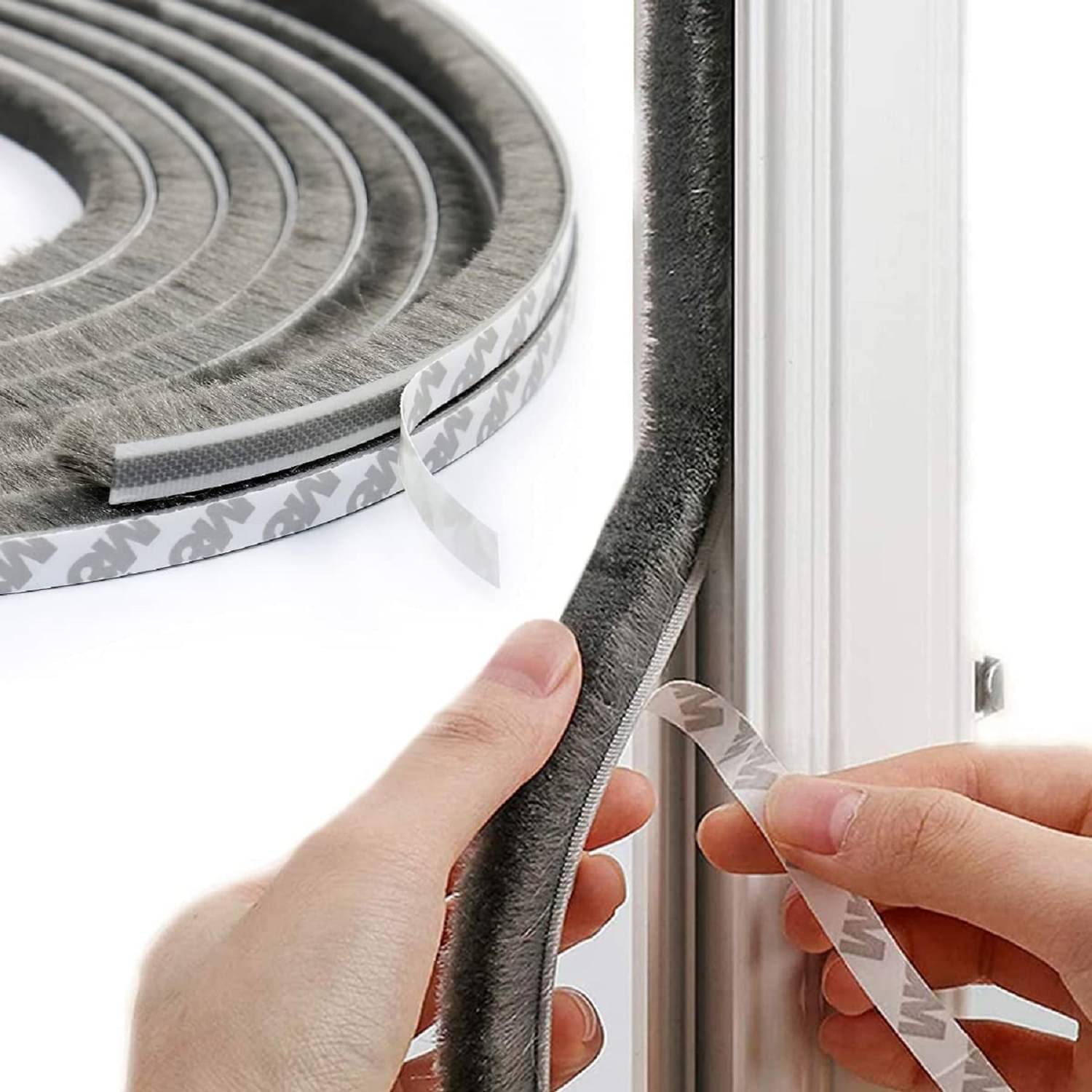 10 Meter Weather Stripping Door Seal Strip | Self Adhesive Weather Strip Sound proofing for Windows | Window Sealing Strips for Gap | soundproof Door Seal (Grey) Wool 10 Meter Weather Stripping Door Seal Strip | Self Adhesive Weather Strip Sound proofing for Windows | Window Sealing Strips for Gap | soundproof Door Seal (Grey) Wool