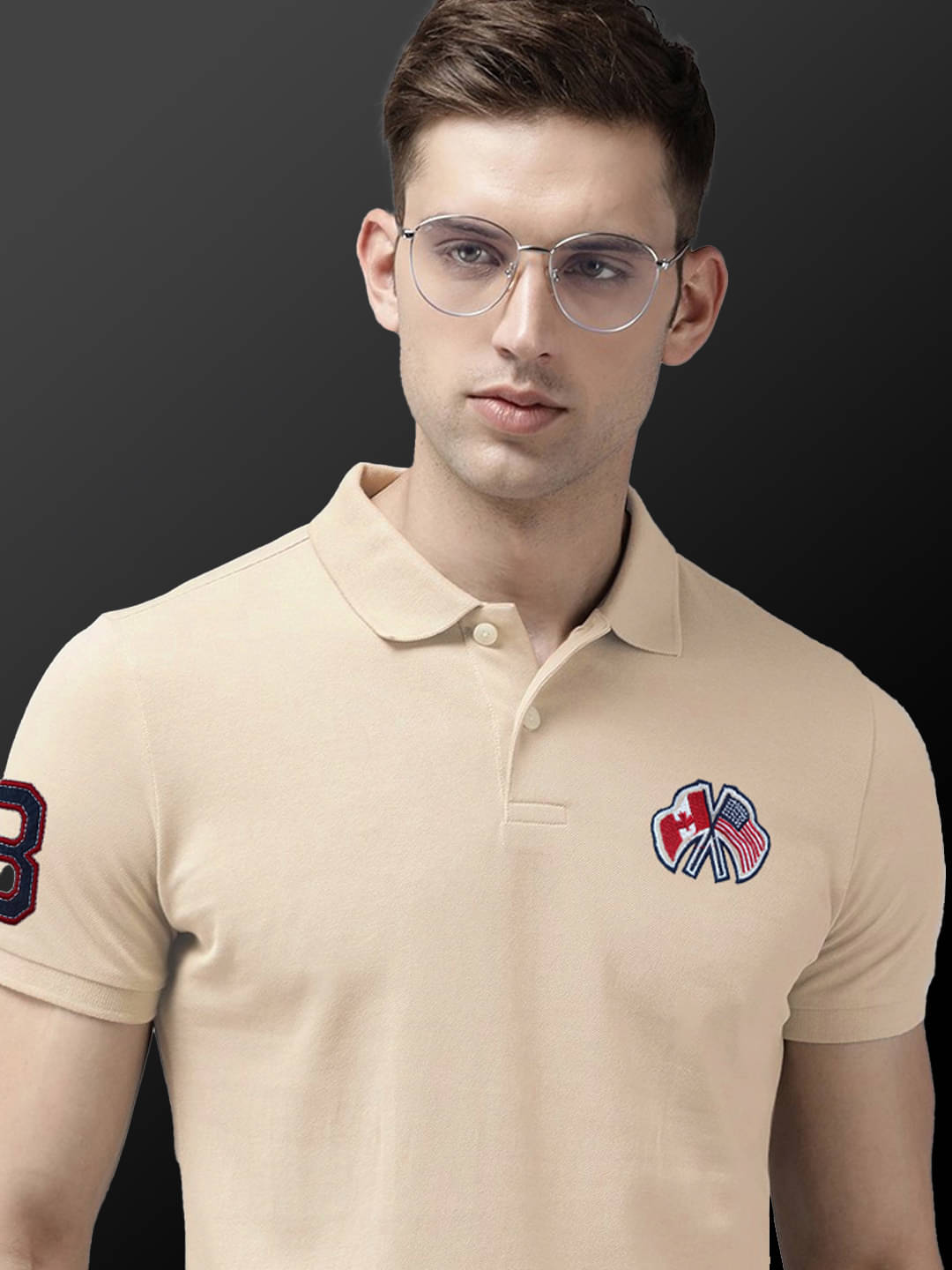 AIN6 Men Cotton Blend Regular Fit Solid Polo T Shirt ( Beige ) AIN6 Men Cotton Blend Regular Fit Solid Polo T Shirt ( Beige )