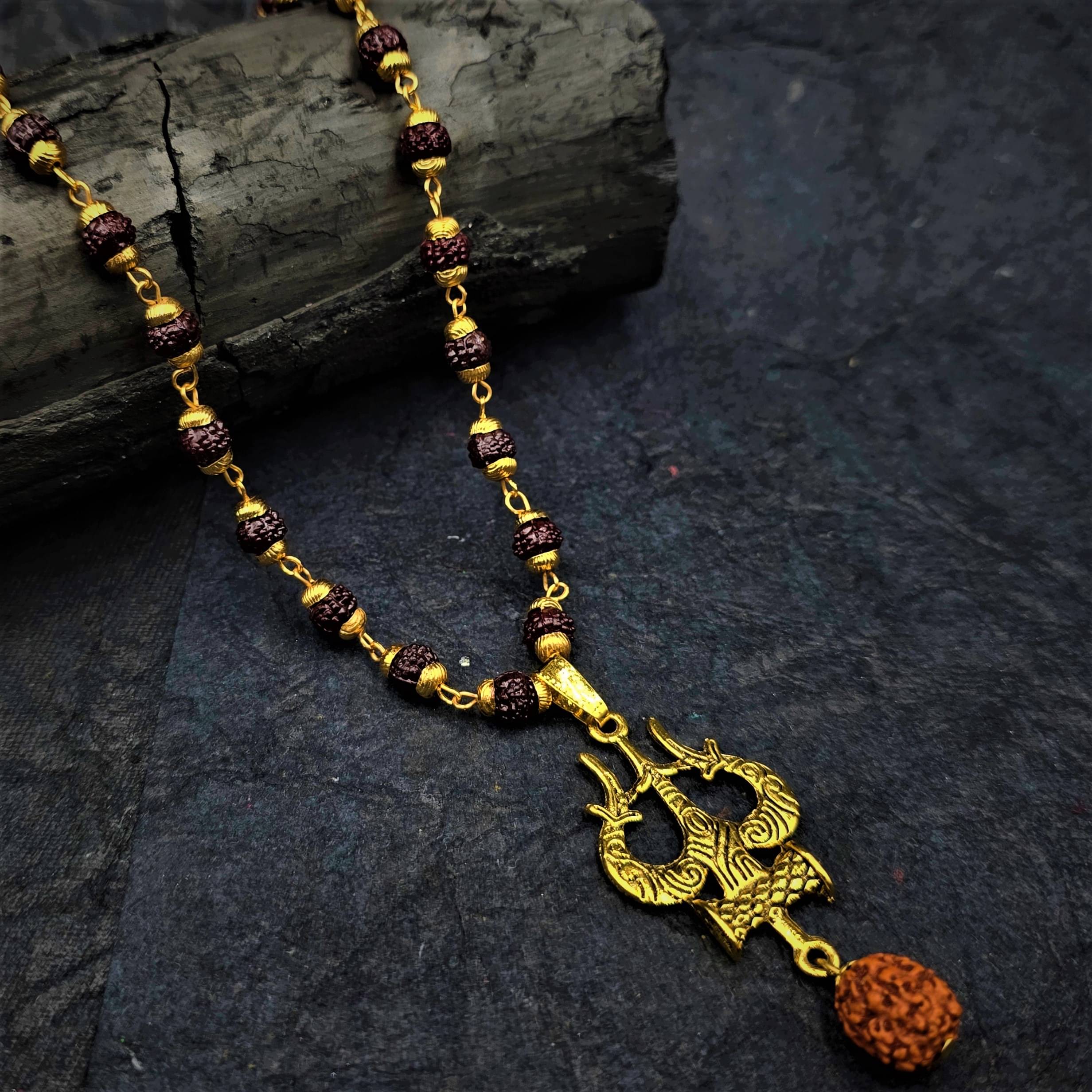     			AKLINA Gold Men's Religious Pendant With Chain ( Pack of 1 )