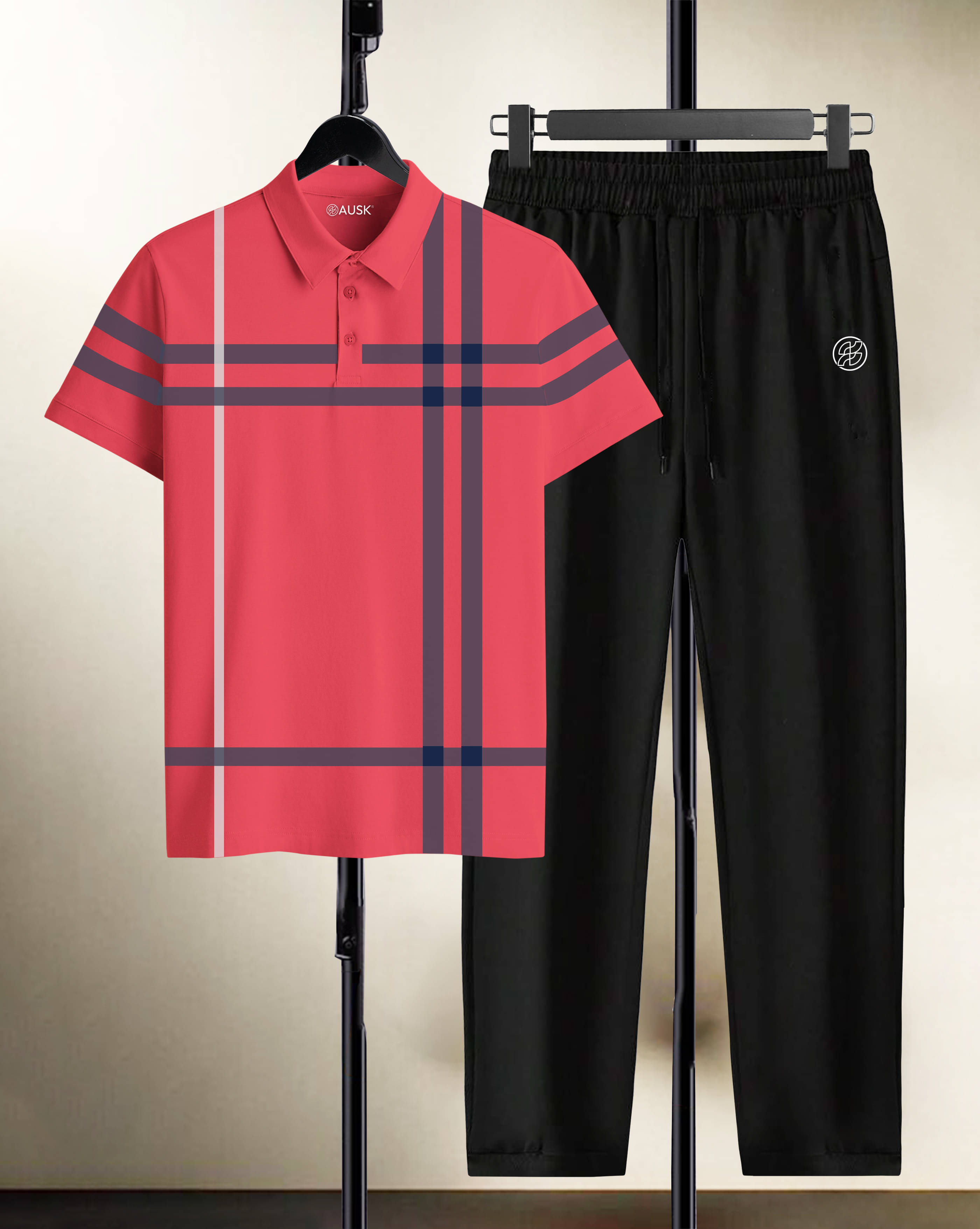     			AUSK Men's T-shirt With Trousers Co-Ords Set ( Pack of 1 , Pink )