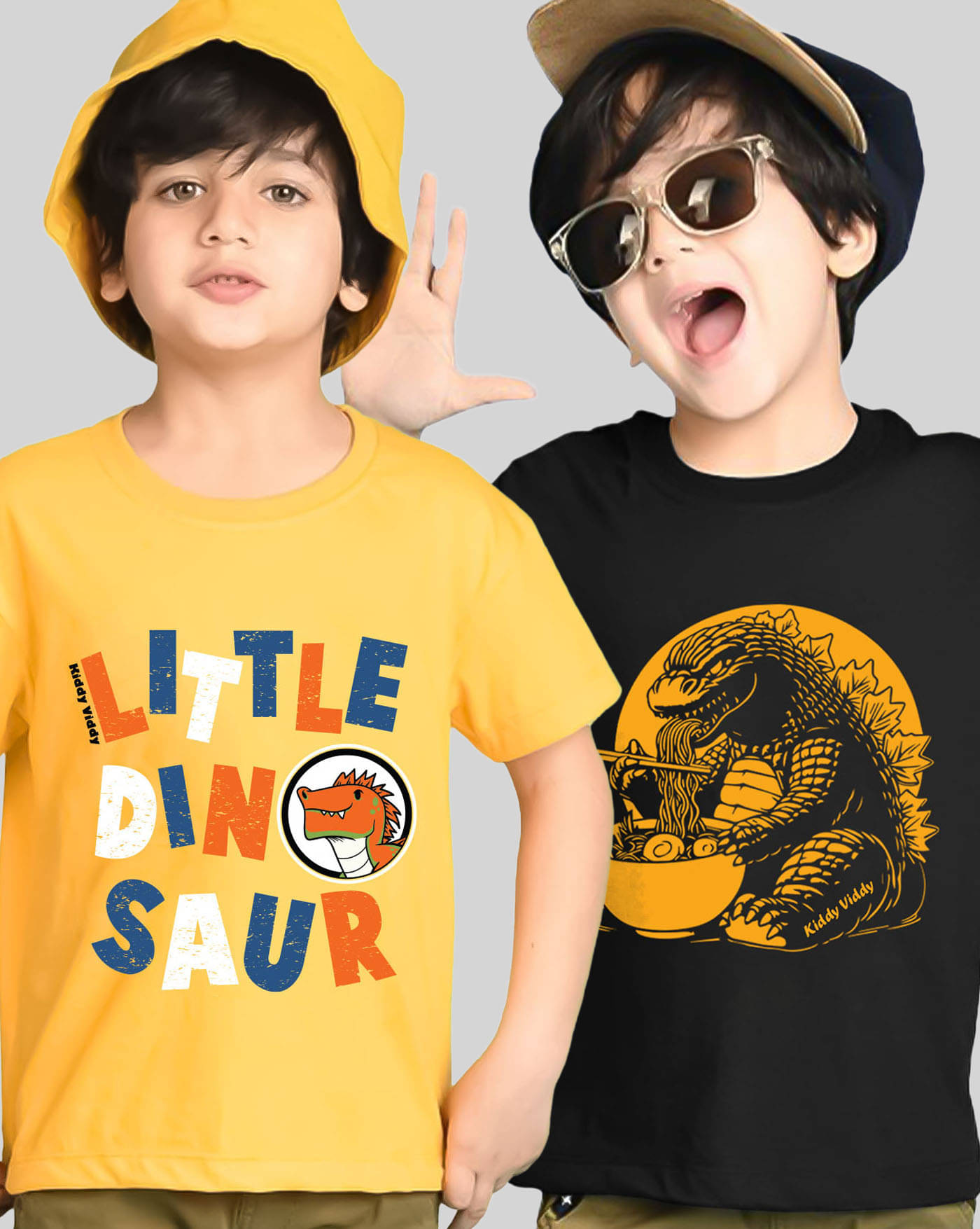     			AUSK Pack of 2 Boys Cotton Blend T-Shirt ( Yellow )