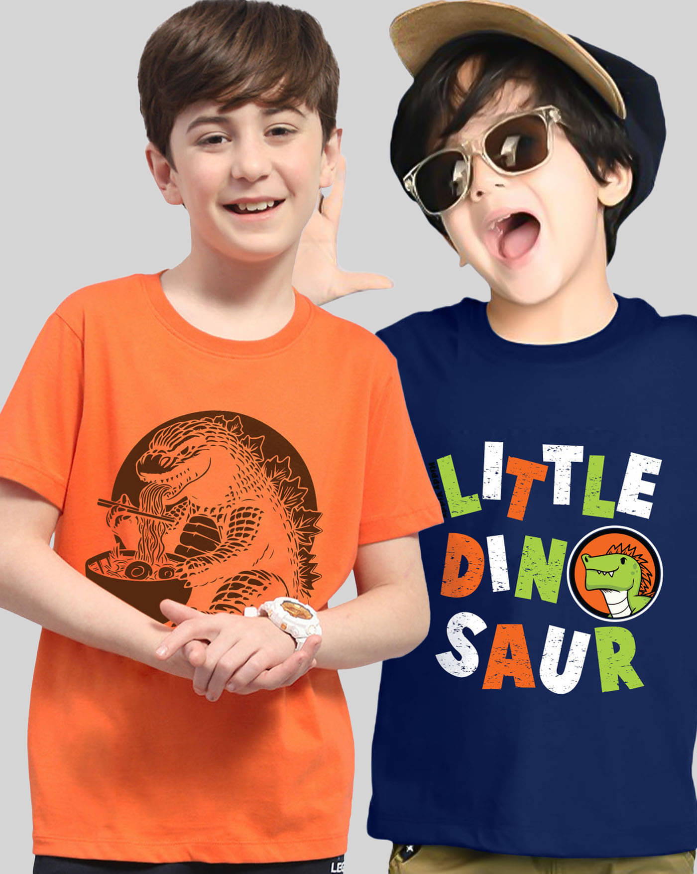     			AUSK Pack of 2 Boys Cotton Blend T-Shirt ( Orange )