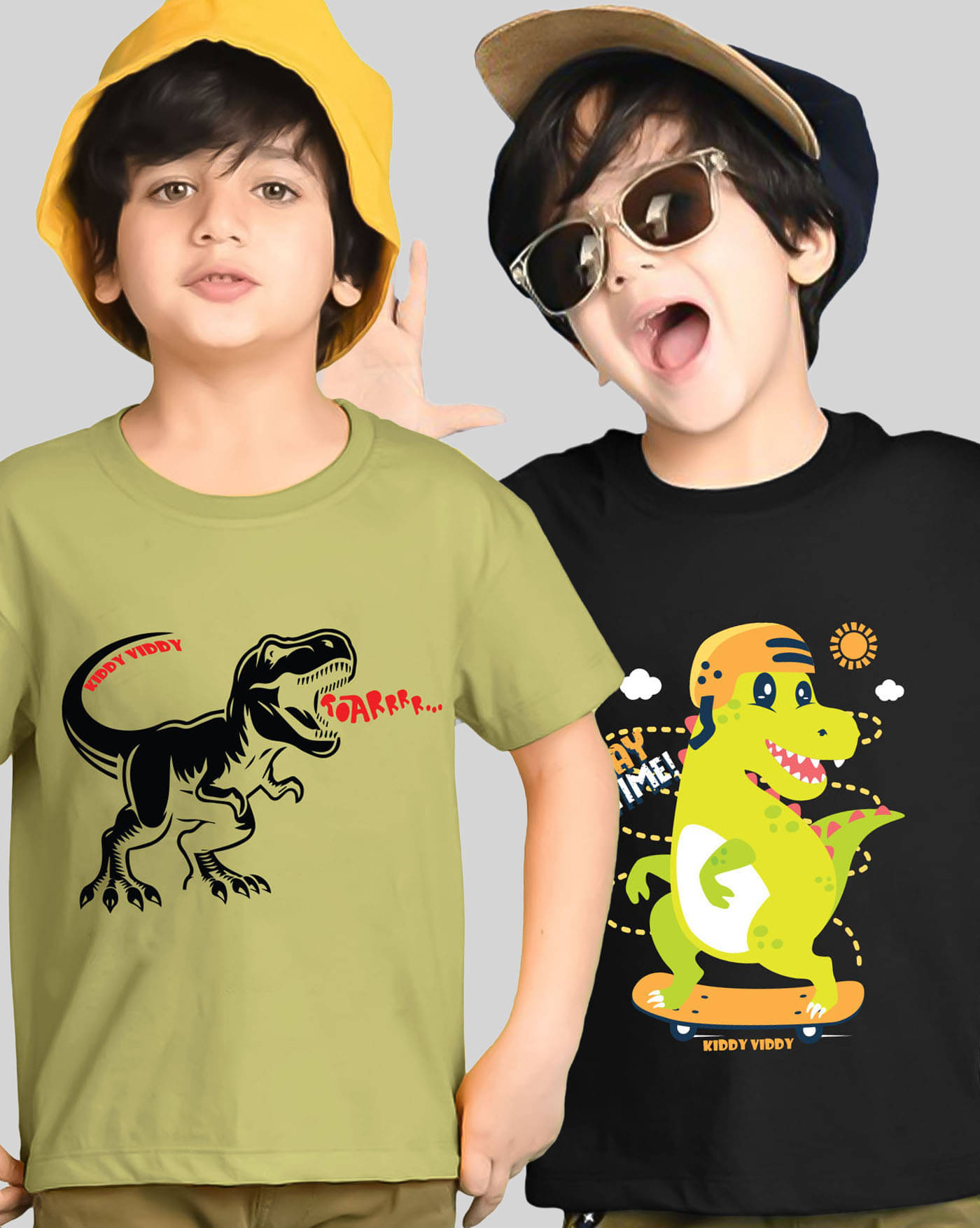     			AUSK Pack of 2 Boys Cotton Blend T-Shirt ( Black )