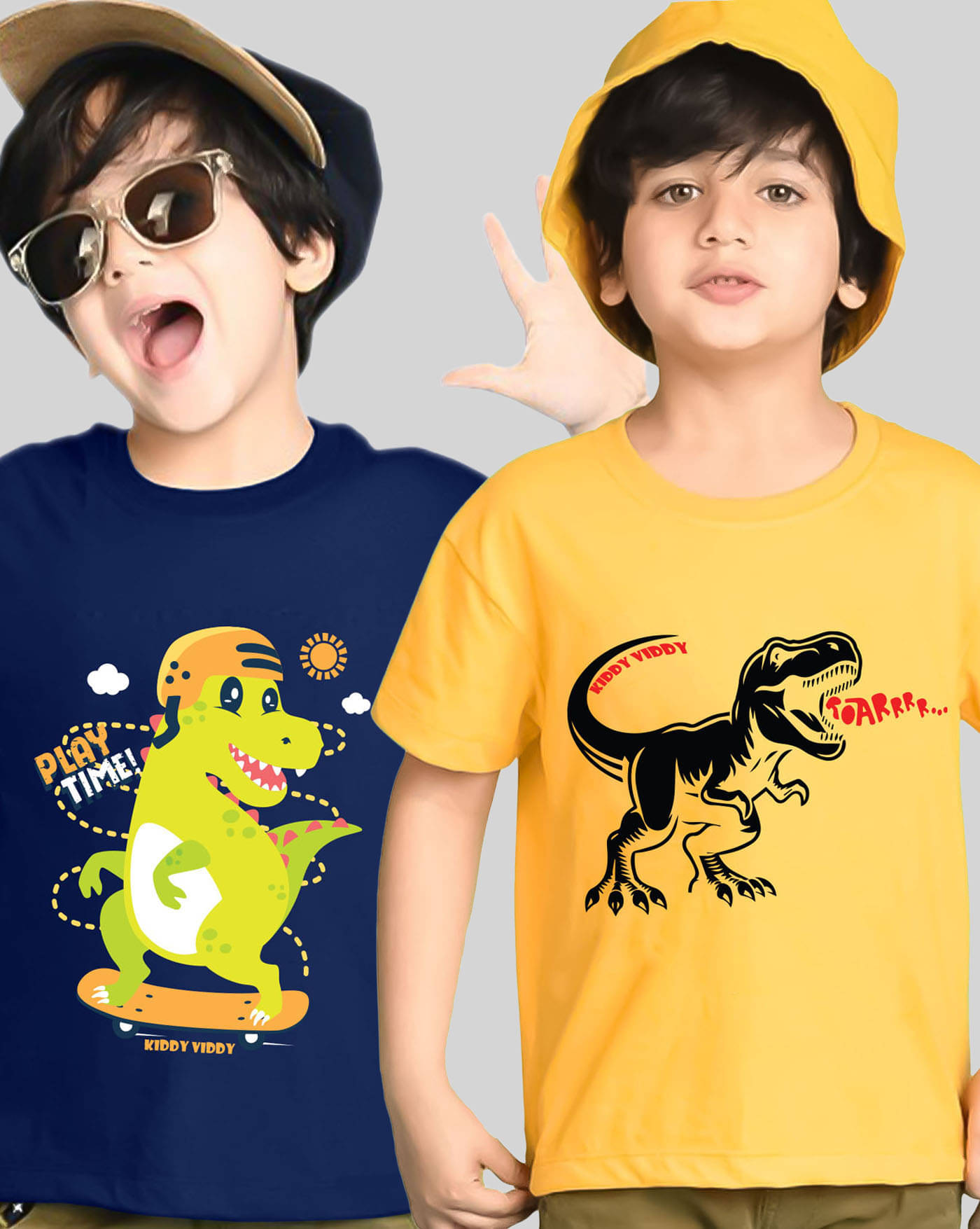     			AUSK Pack of 2 Boys Cotton Blend T-Shirt ( Navy Blue )
