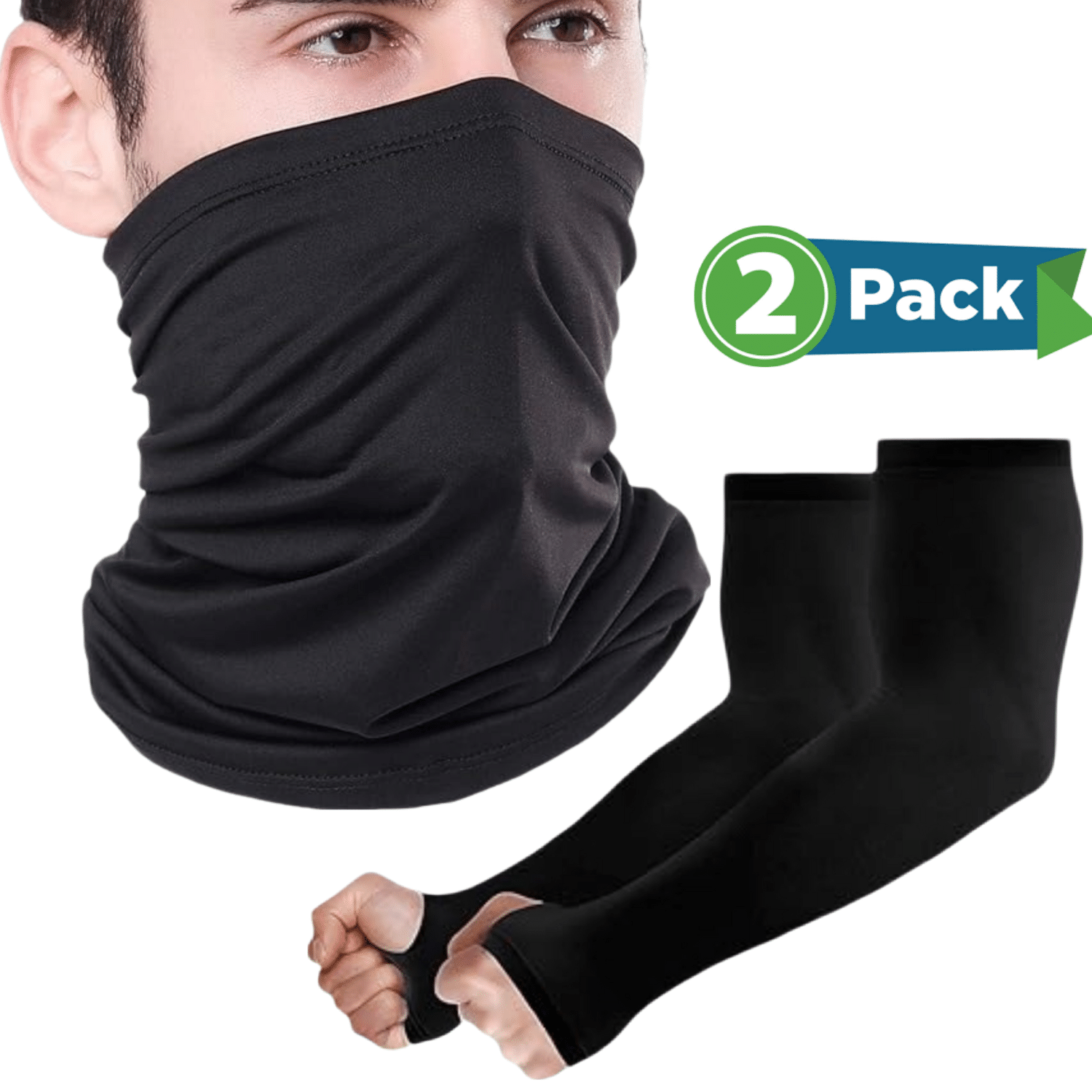     			Aksmit ( Pack Of 2 ) Bandana for Men & Women | Super Soft | Odour-free & Breathable | Durable & Multipurpose Bandana With Sun Protection Arm Sleeve Unisex Sports