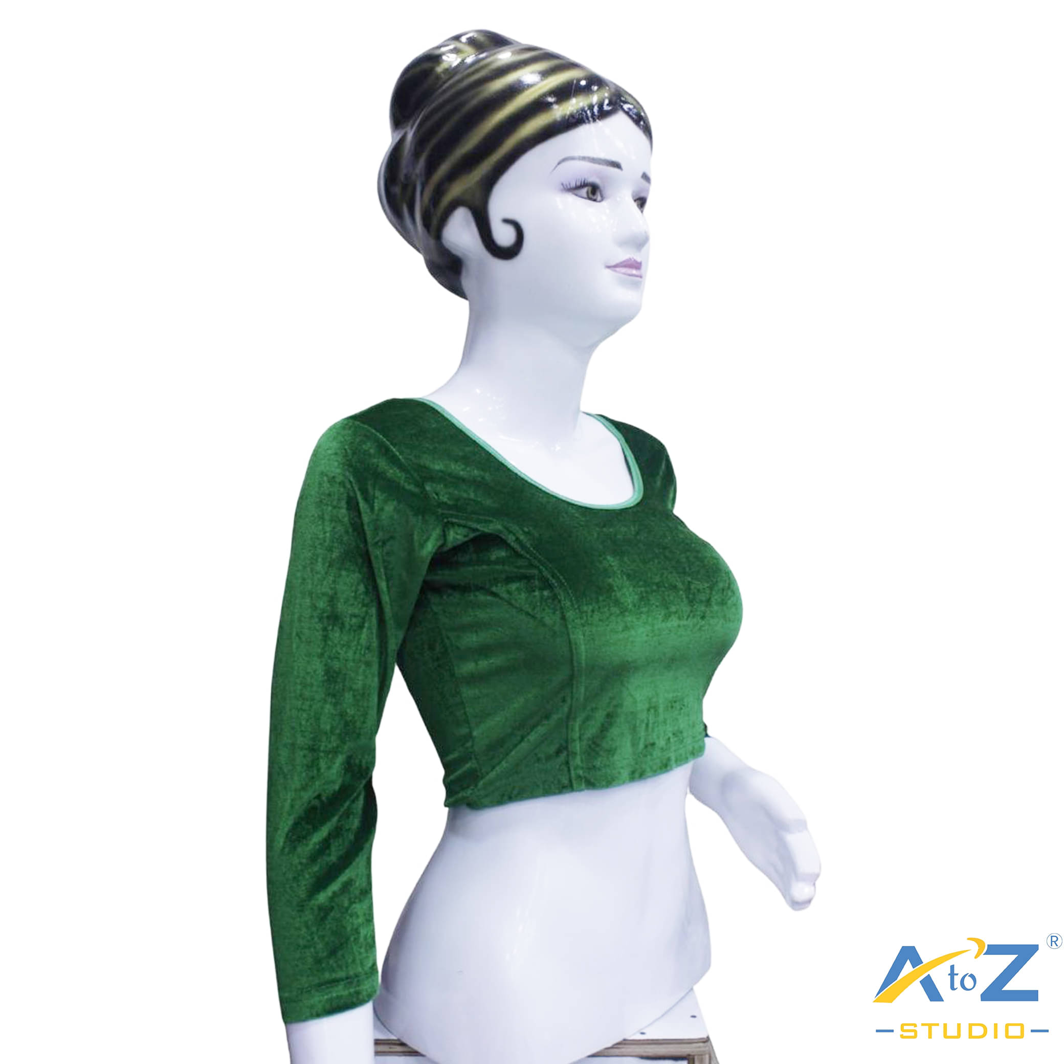     			AtoZ Studio Green Readymade without Pad Shimmer Women's Blouse ( Pack of 1 )