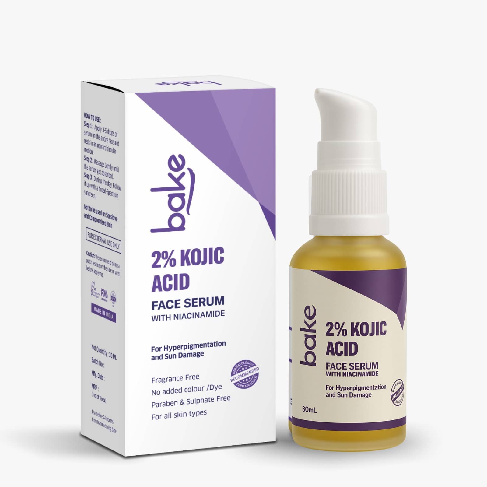 BAKE Face Serum Kojic Acid Pigmentation Reducing For All Skin Type ( Pack of 1 )