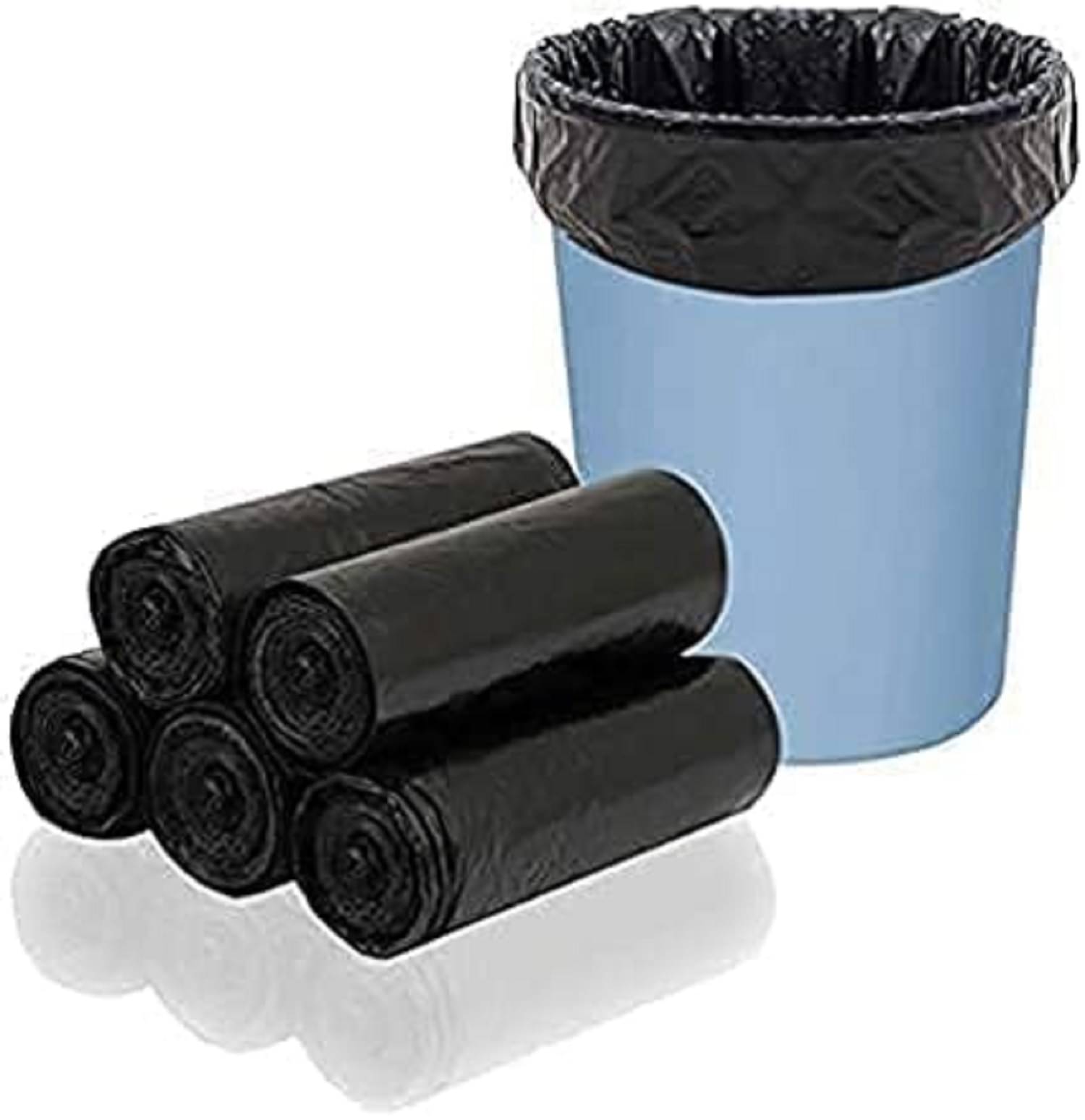     			Black Garbage Bags Small 66Pcs | 11 Pcs x Pack of 6 Rolls | 16 x 19 Inch | Dustbin Bags/Trash Bags/Dustbin Covers for Wet and Dry Waste