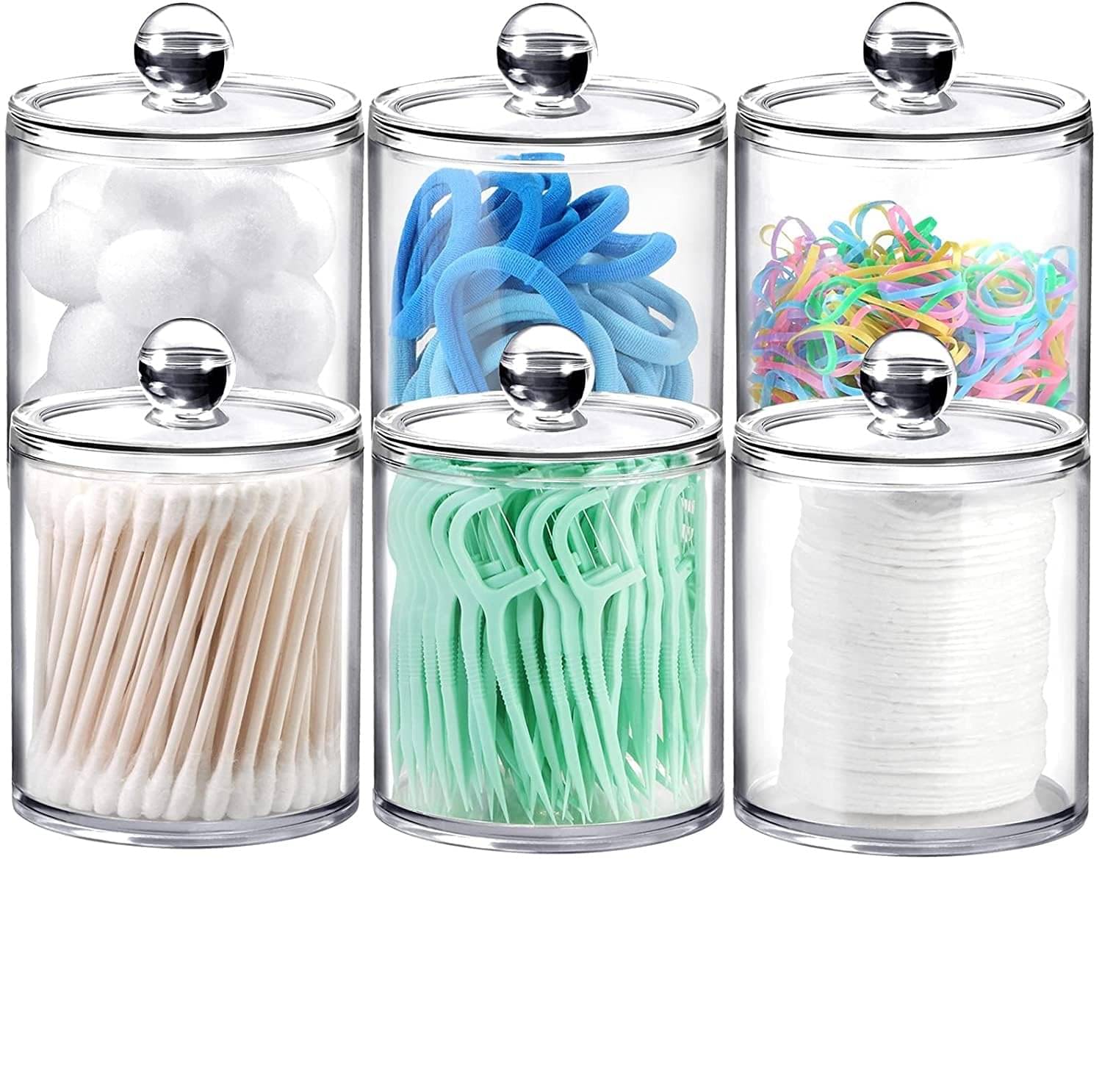 CASSOWARY Storage Acrylic Jar Plastic Transparent Utility Container ( Set of 6 ) CASSOWARY Storage Acrylic Jar Plastic Transparent Utility Container ( Set of 6 )