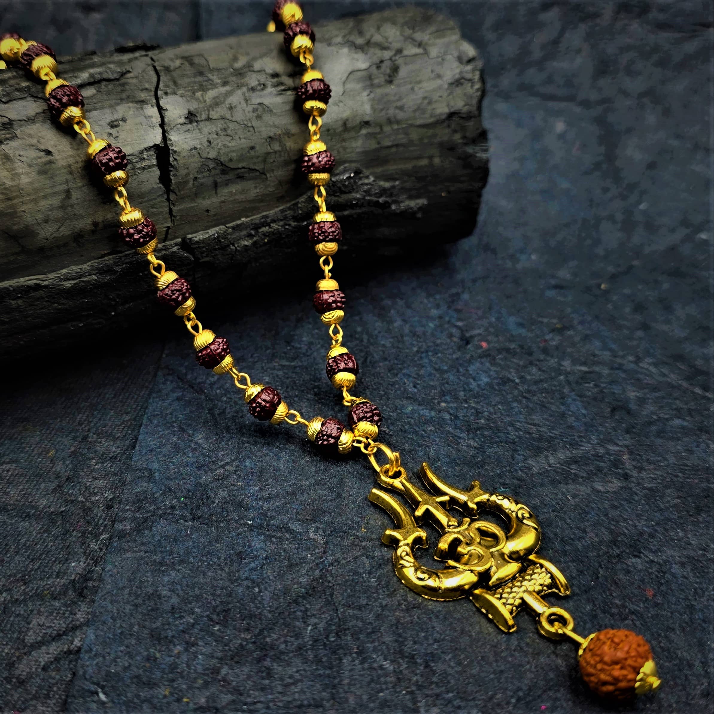 Charms Gold Men's Religious Pendant With Chain ( Pack of 1 )