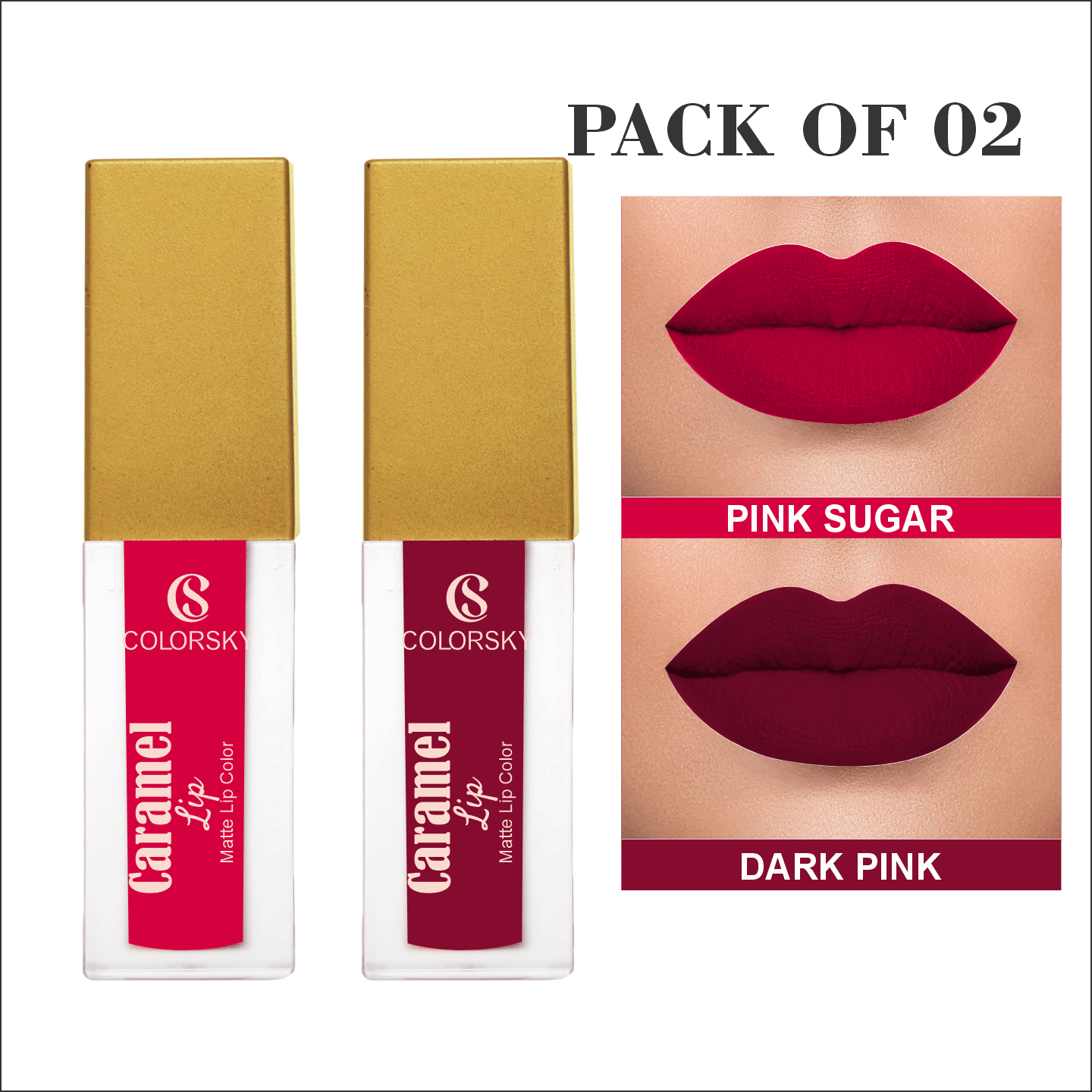 Color Sky Pink Matte Long Lasting Liquid Lipstick ( Pack of 2 ) Color Sky Pink Matte Long Lasting Liquid Lipstick ( Pack of 2 )