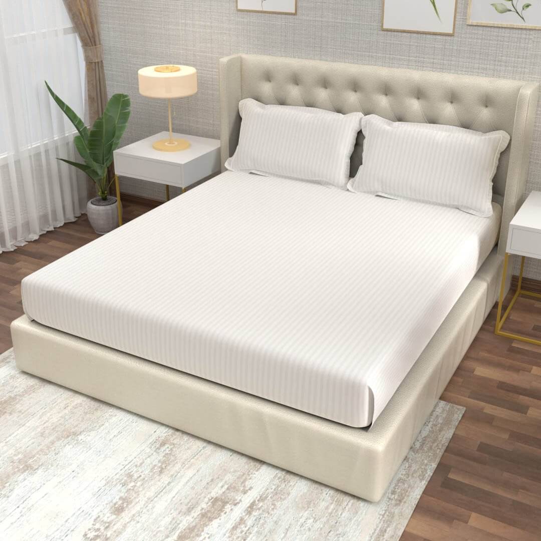 DOMES FAB Satin 1 Double Bedsheet with 2 Pillow Covers ( White ) DOMES FAB Satin 1 Double Bedsheet with 2 Pillow Covers ( White )