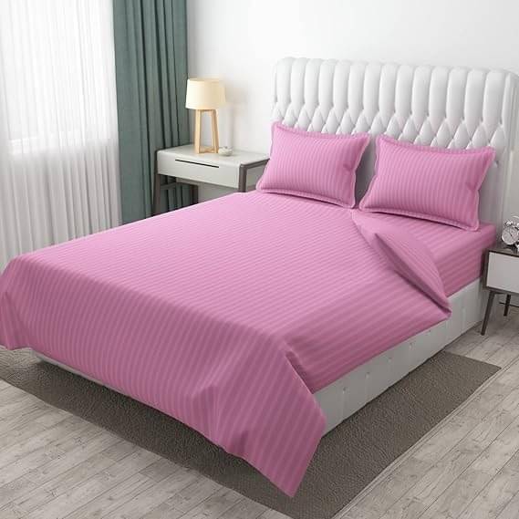 DOMES FAB Satin 1 Double Bedsheet with 2 Pillow Covers ( Pink ) DOMES FAB Satin 1 Double Bedsheet with 2 Pillow Covers ( Pink )