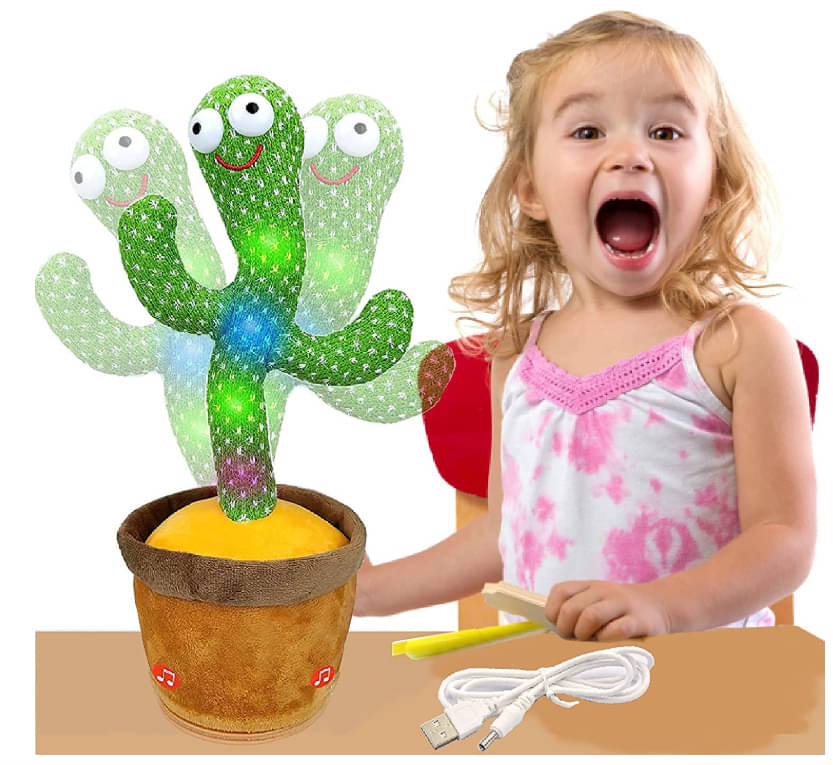     			Dancing Cactus Talking Toy, Rechargeable Toy, Wriggle & Singing Recording Repeat What Say Funny Education Toys for Babies Children Playing, Home Decorate Dancing Cactus Toy for Kids