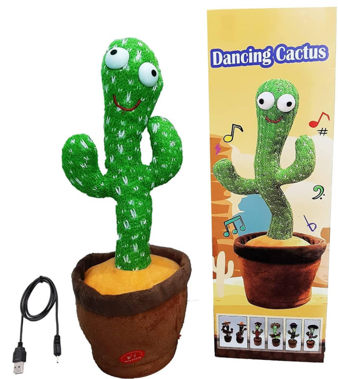     			Dancing Cactus Talking Toy, Rechargeable Toy, Wriggle & Singing Recording Repeat What Say Funny Education Toys for Babies Children Playing, Home Decorate Dancing Cactus Toy for Kids