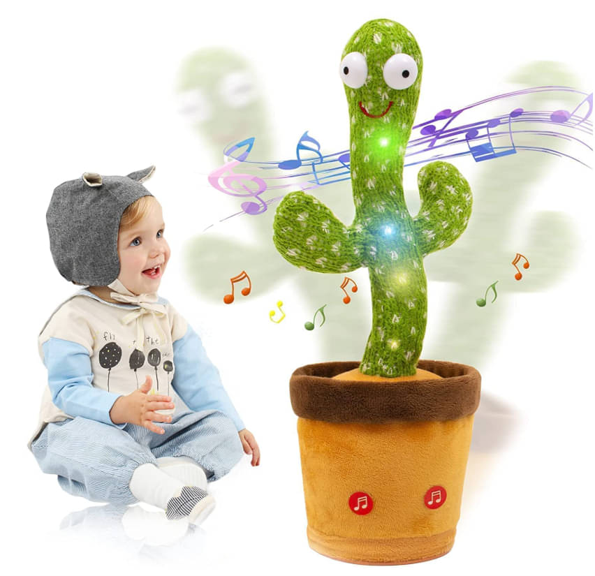     			Dancing Cactus Talking Toy, Rechargeable Toy, Wriggle & Singing Recording Repeat What Say Funny Education Toys for Babies Children Playing, Home Decorate Dancing Cactus Toy for Kids