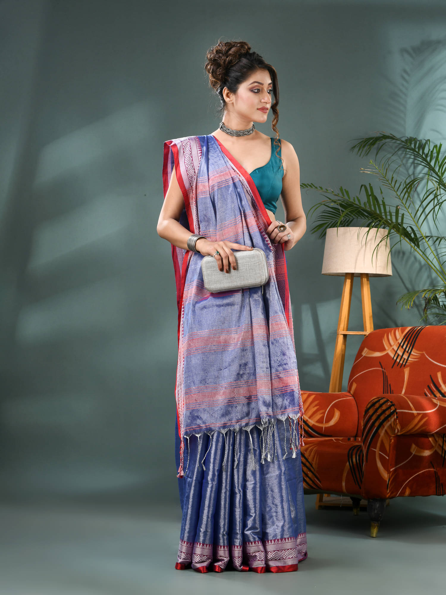     			Desh Bidesh Cotton Silk Self Design Mysore Silk Sarees With Unstitched Blouse Piece ( Purple )