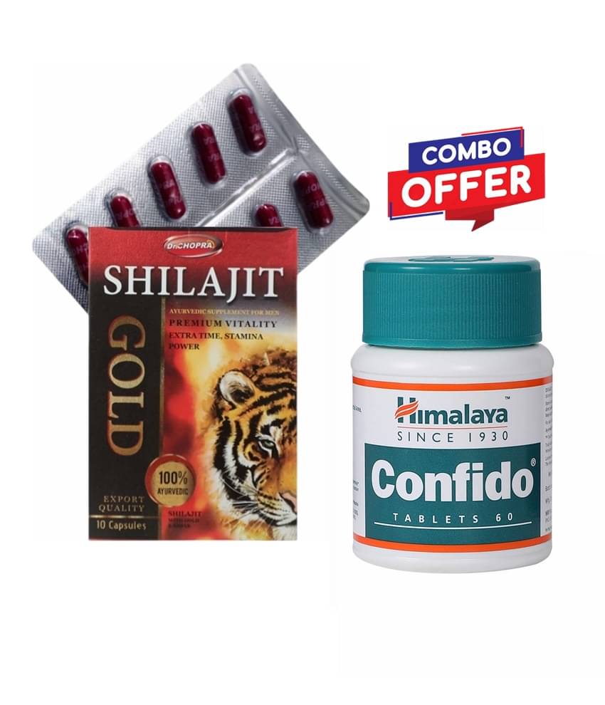     			Dr Chopra Shilajit Gold Capsule 10 no.s & Himalaya Confido Tablets 60 no.s