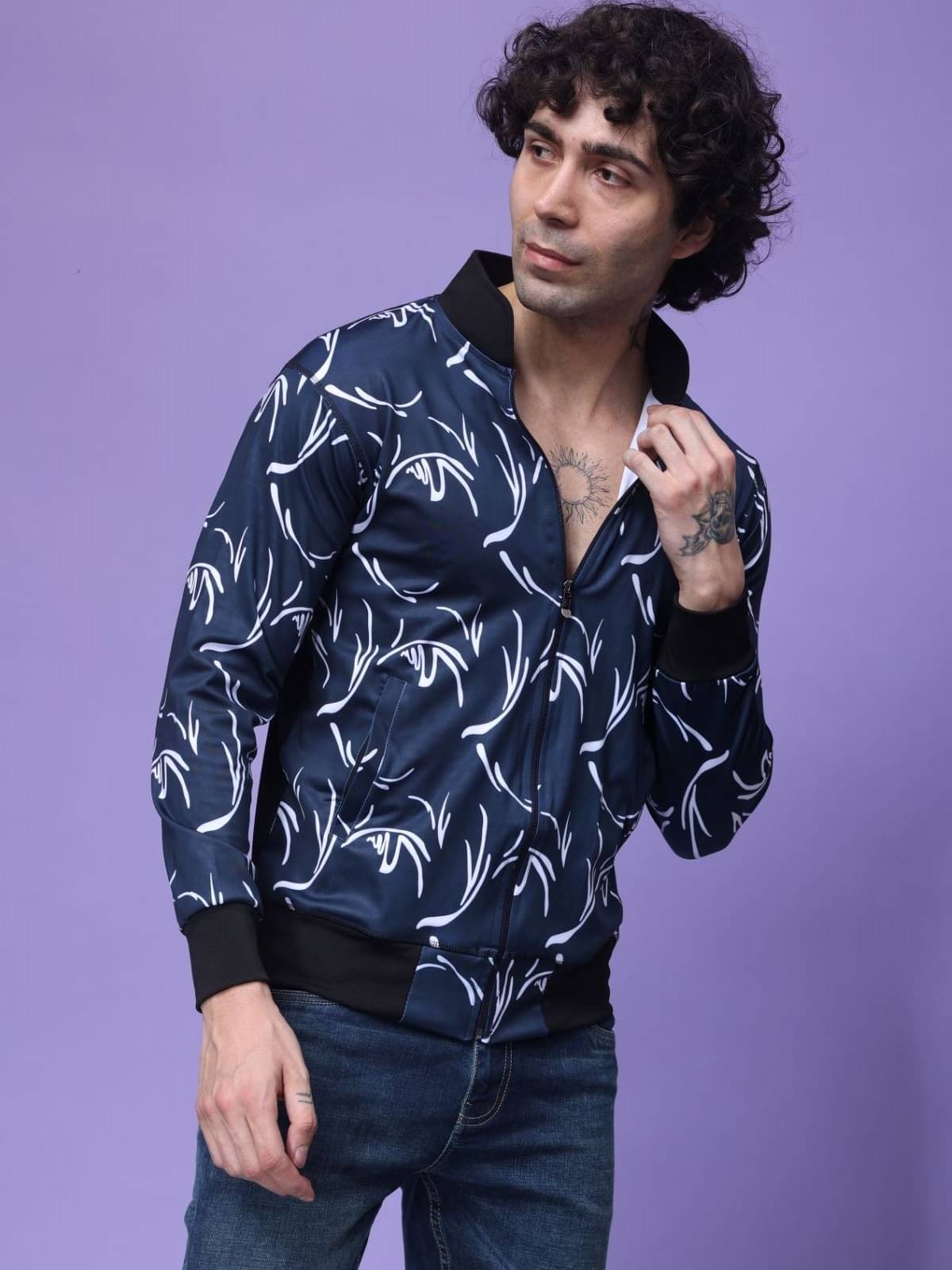 FLIRTY SOUL Polyester Men's Casual Jacket - Navy Blue ( Pack of 1 ) FLIRTY SOUL Polyester Men's Casual Jacket - Navy Blue ( Pack of 1 )