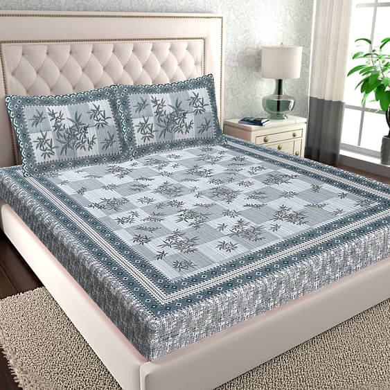 FrionKandy Living Cotton 1 Double King Bedsheet with 2 Pillow Covers ( Multicolor ) FrionKandy Living Cotton 1 Double King Bedsheet with 2 Pillow Covers ( Multicolor )
