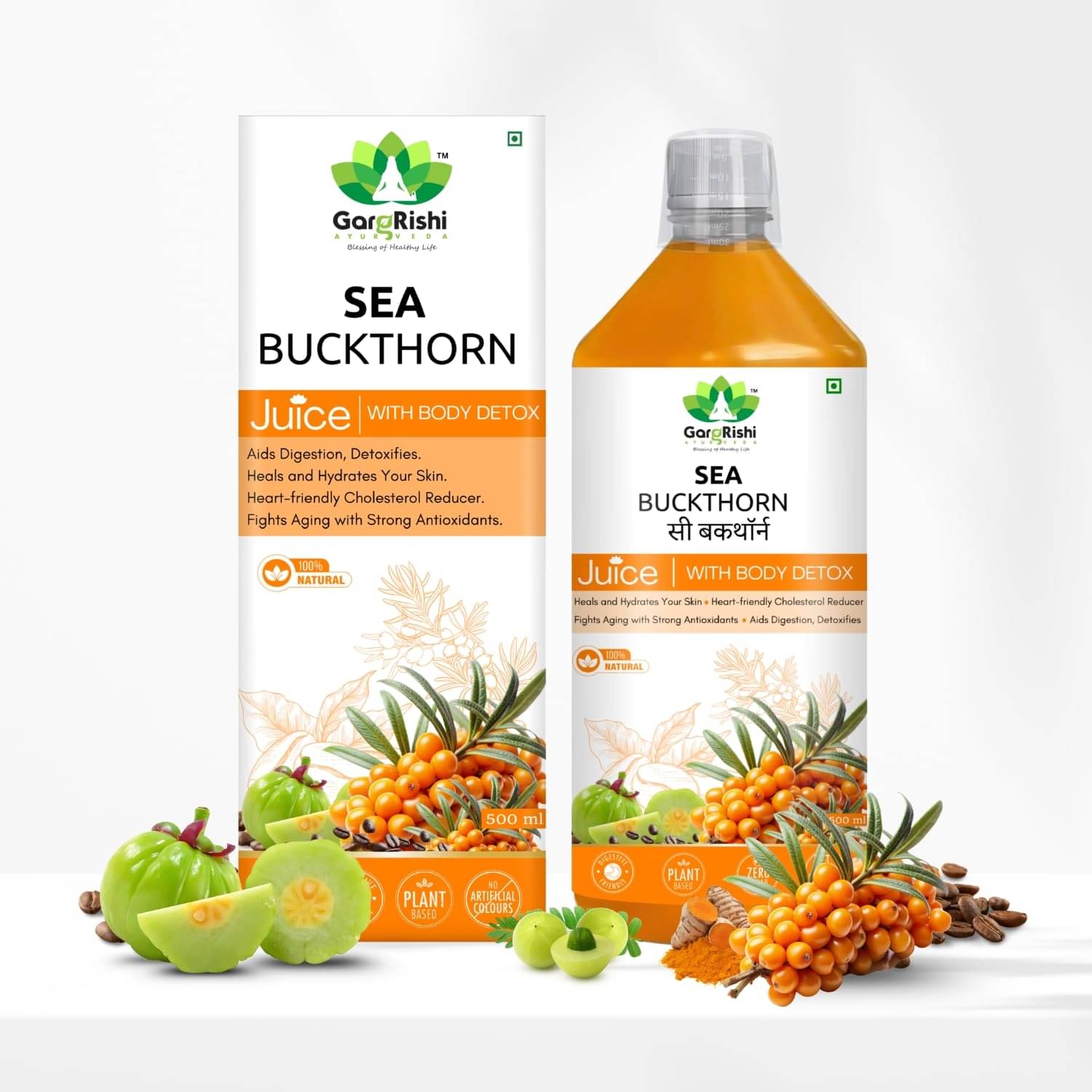 GARGRISHI Sea Buckthorn Juice – Ayurvedic Herbal Detox Tonic | Natural Immunity Booster with Vitamin C | Supports Liver Cleanse, Healthy Digestion & Metabolism (500)     			GARGRISHI Sea Buckthorn Juice – Ayurvedic Herbal Detox Tonic | Natural Immunity Booster with Vitamin C | Supports Liver Cleanse, Healthy Digestion & Metabolism (500)