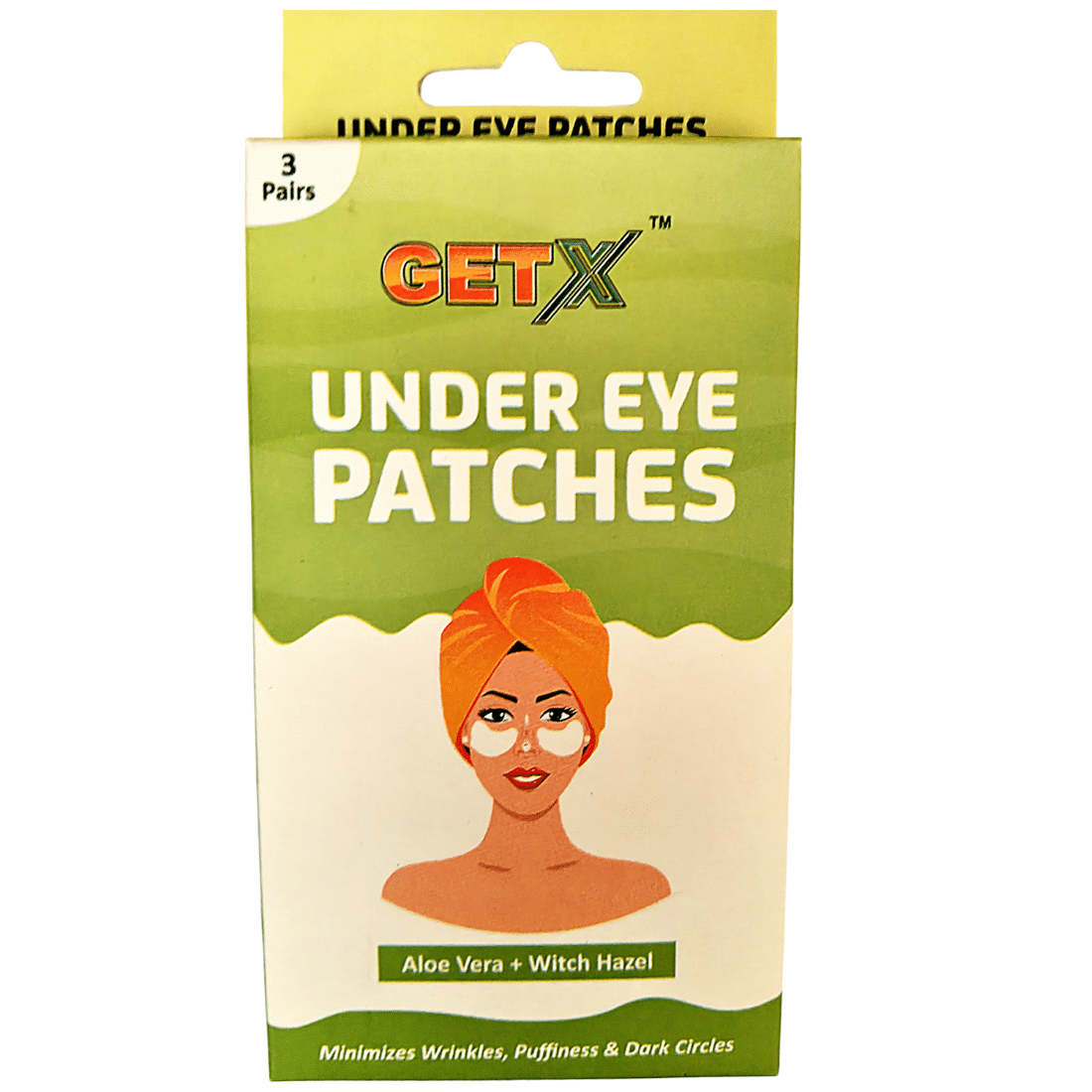     			Getx Under Eye Patches Eye Mask,For Dark Circles, Puffiness& Wrinkles,Aloe Vera + Witch Hazel,3 Pairs (For Men  & Women)