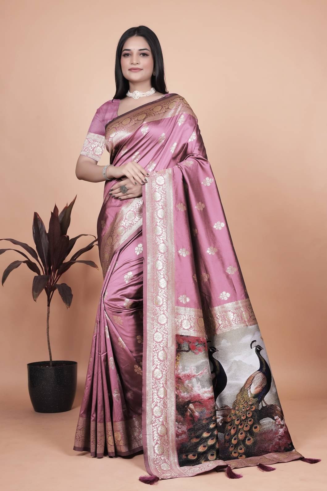 GSAREEJII Art Silk Woven Banarasi saree With Unstitched Blouse Piece ( Pink ) GSAREEJII Art Silk Woven Banarasi saree With Unstitched Blouse Piece ( Pink )