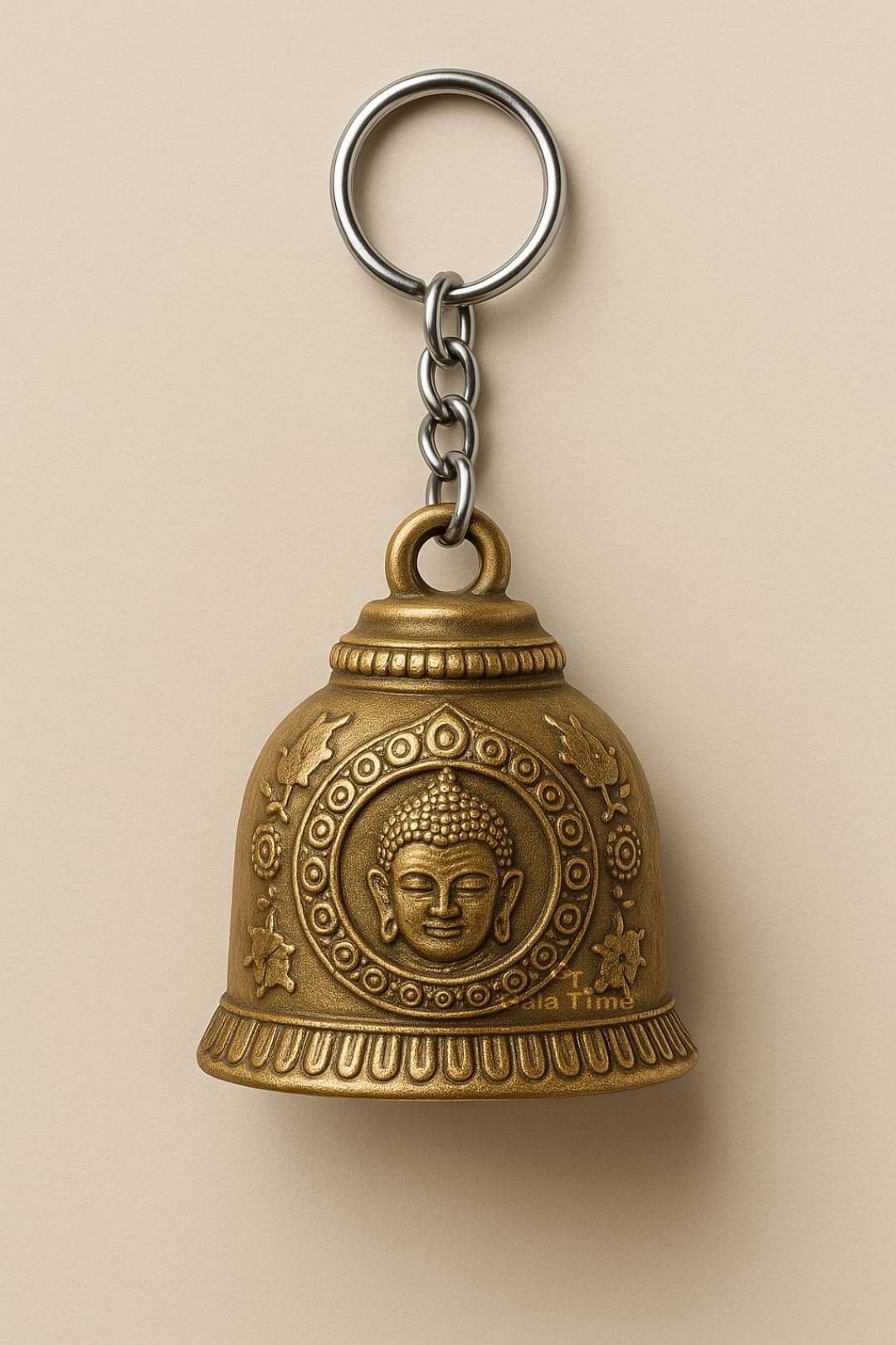     			Spiritual Buddha Face Guardian Bell for Travel Protection, Positivity, Bike Key, Home Decor and Festival Gifting