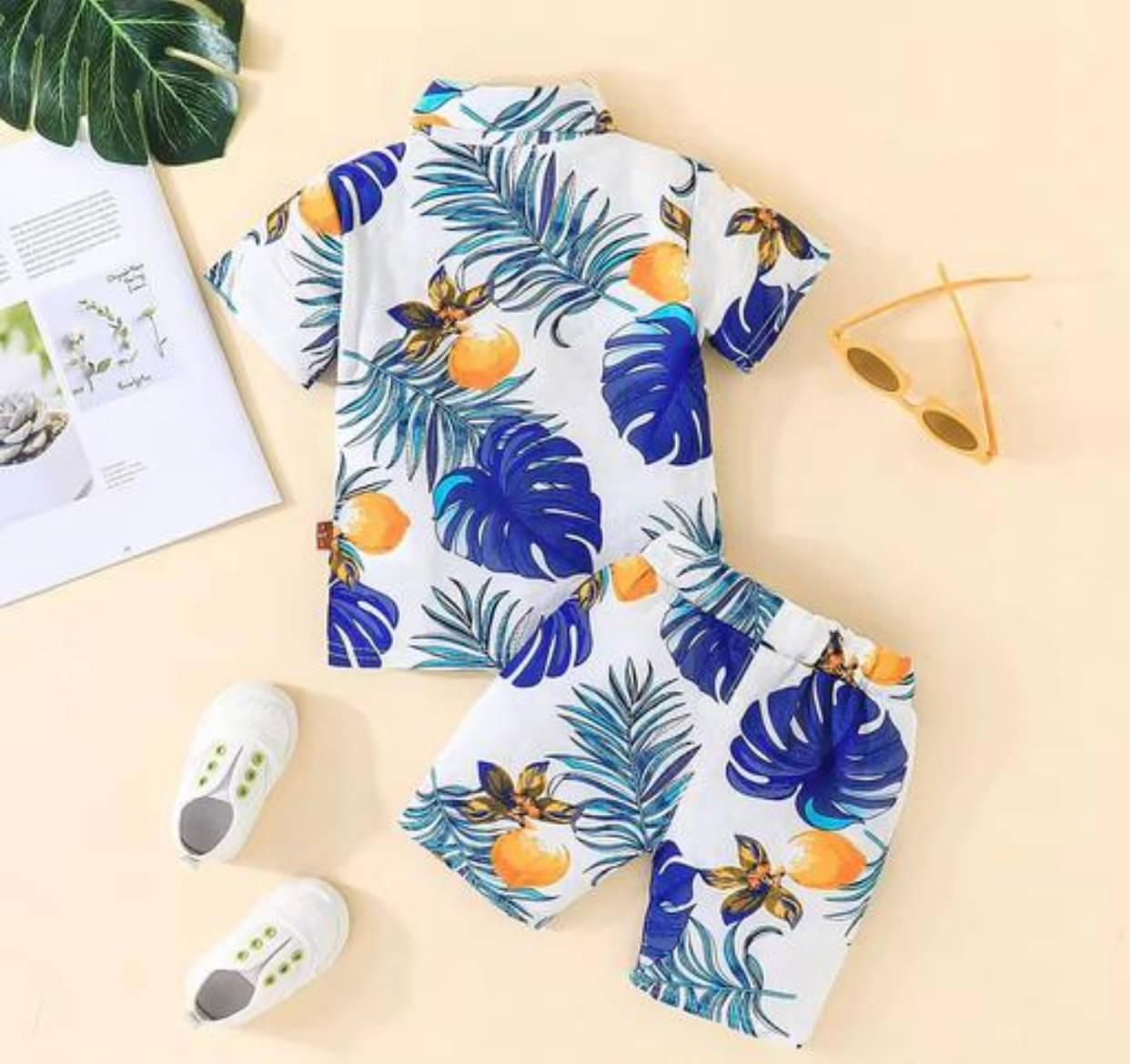     			HARPITA Pack of 1 Baby Boys Cotton Blend Shirt & Shorts Set ( White )